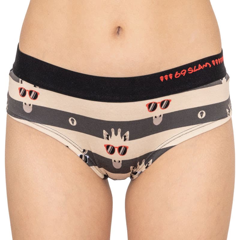 Dámské kalhotky 69SLAM boxer bamboo giraffe stripes L - náhled 1