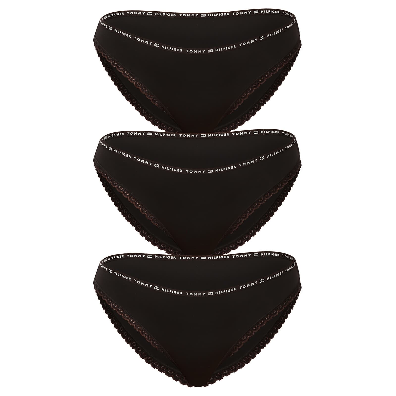 3PACK dámské kalhotky Tommy Hilfiger černé (UW0UW02825 0R7)
