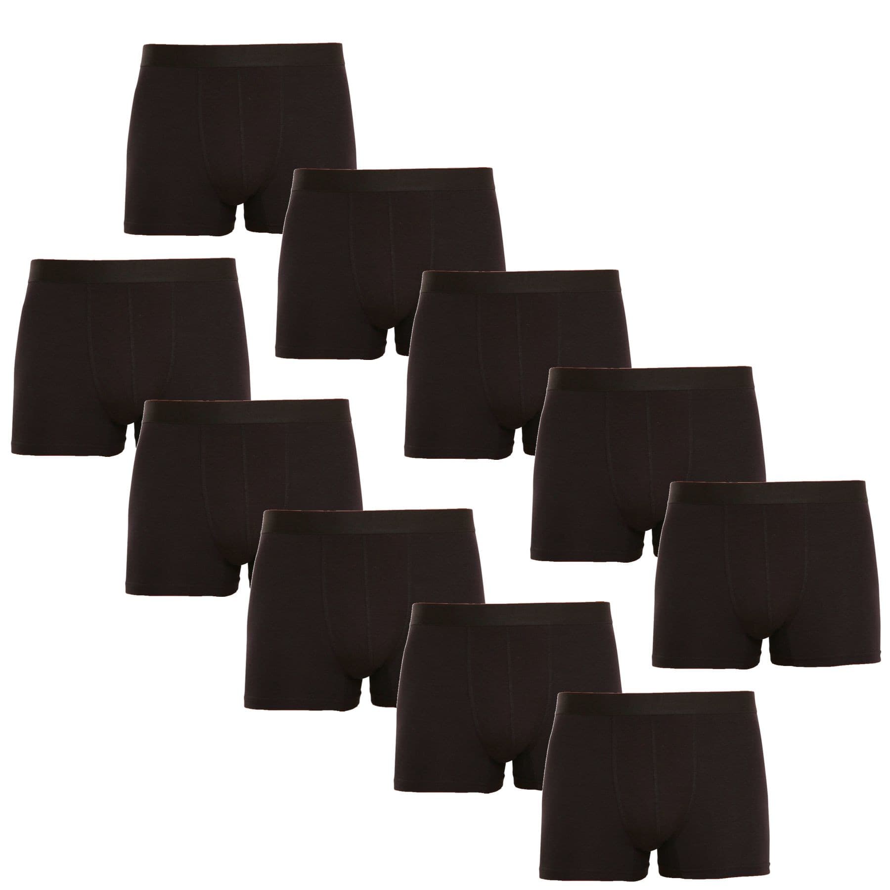 10PACK pánské boxerky Nedeto černé (10NDTB001)