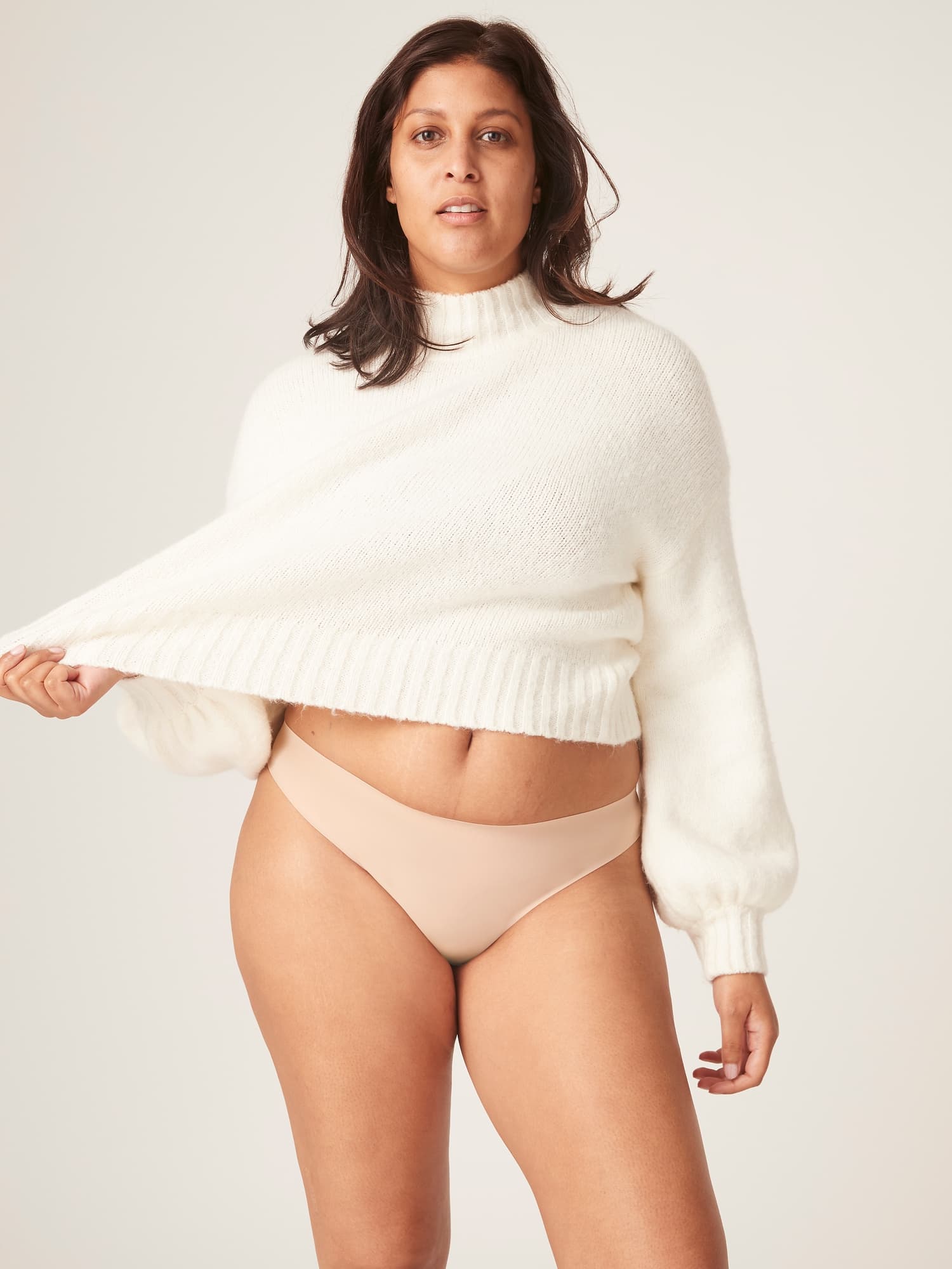 Menstruační tanga Modibodi Seamfree Thong Light Cashew (MTMSTLMC) L - náhled 5