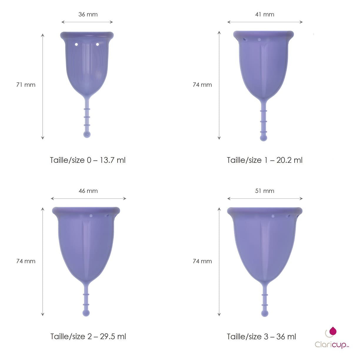 Menstruační kalíšek Claricup Violet 3 (CLAR08) - náhled 4