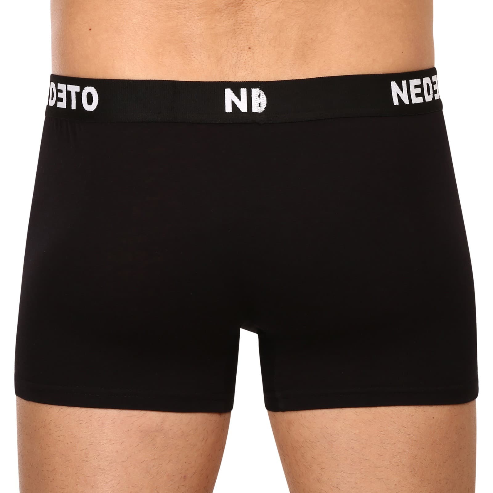 10PACK pánské boxerky Nedeto černé (10NDTB001-brand) 3XL - náhled 4