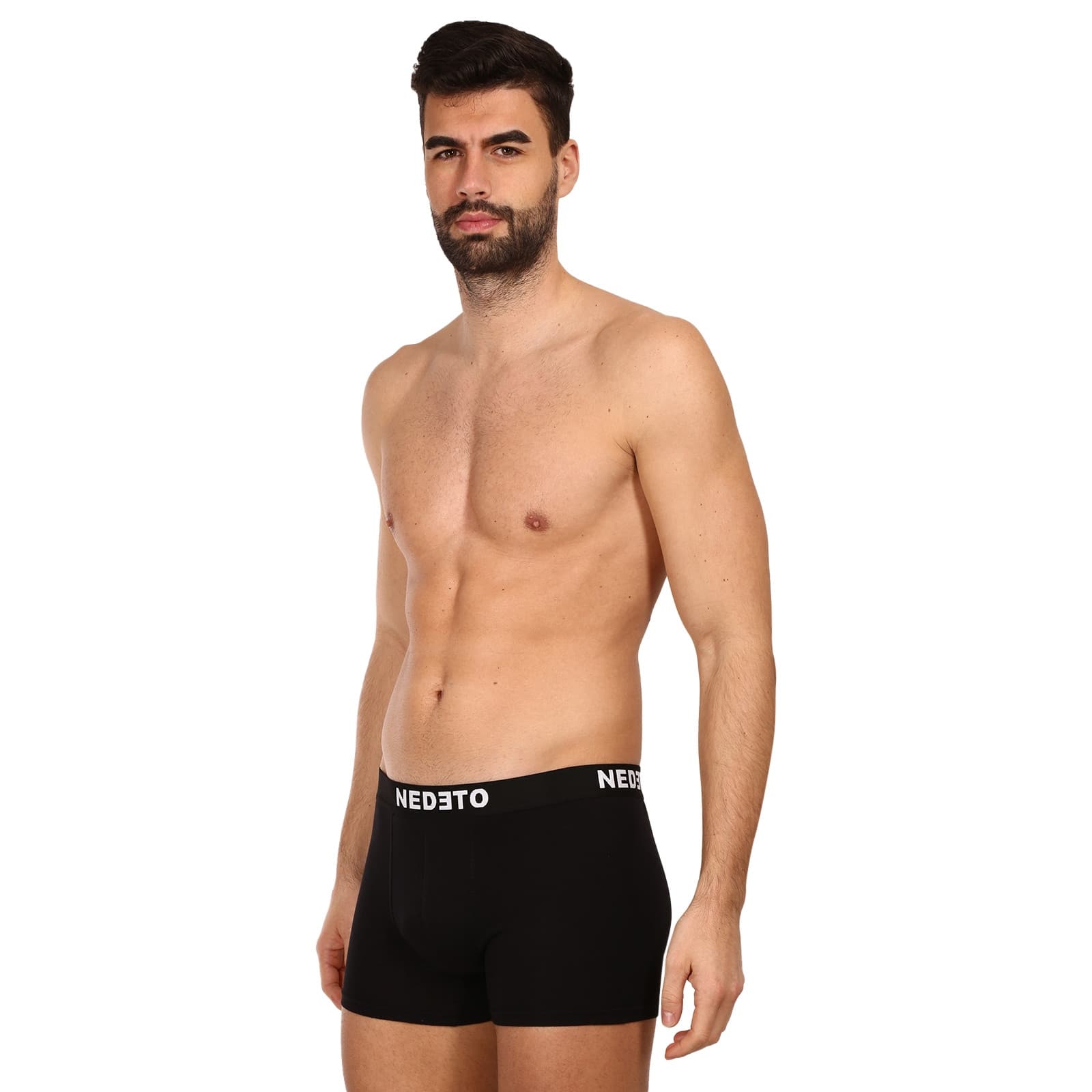 10PACK pánské boxerky Nedeto černé (10NDTB001-brand) 3XL - náhled 5