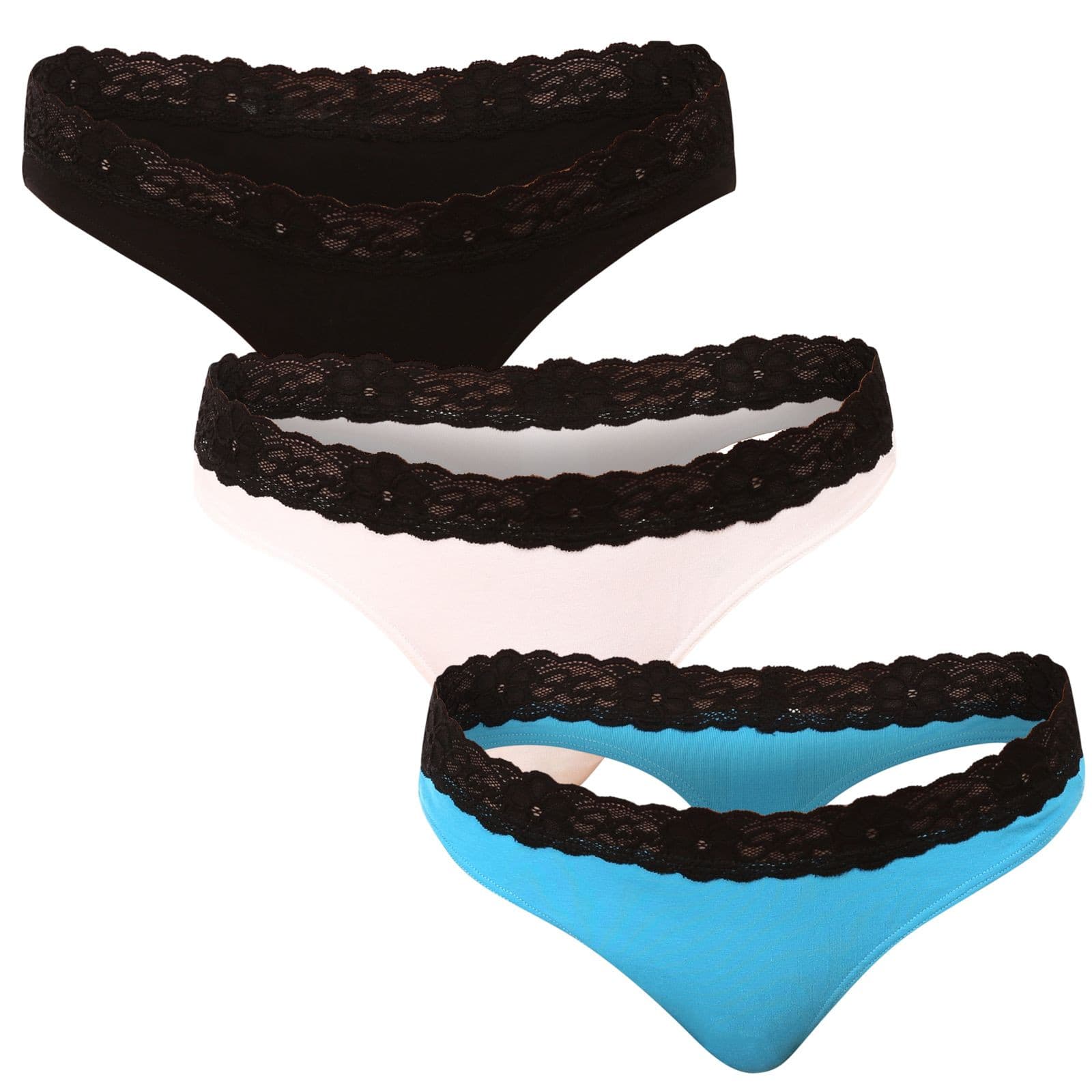 3PACK dámská tanga Styx s krajkou vícebarevná (3ITK96019) L - náhled 1