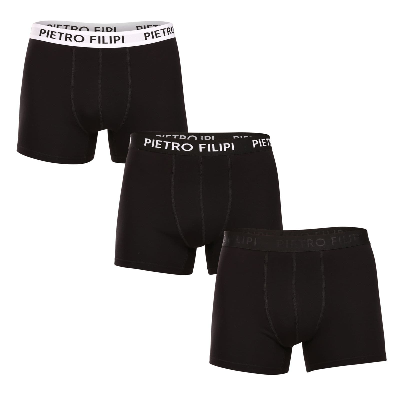 3PACK pánské boxerky Pietro Filipi černé (3BCL004) L - náhled 1