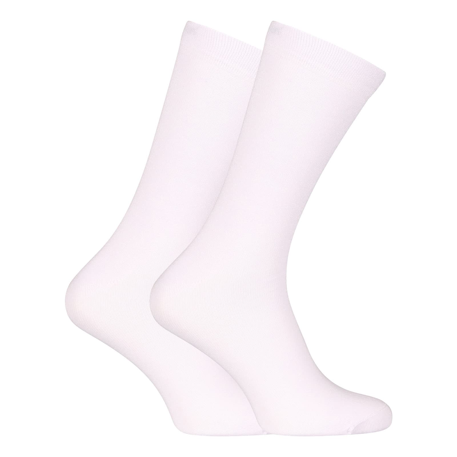3PACK ponožky Nedeto vysoké bambusové bílé (3PBV02) L - náhled 2