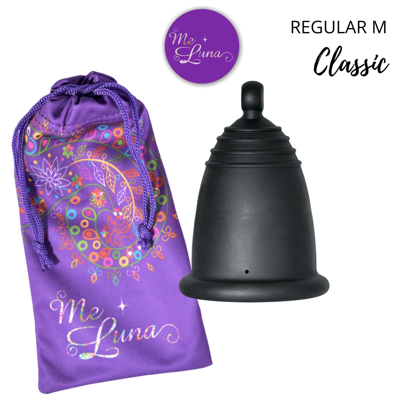 Menstruační kalíšek Me Luna Classic M s kuličkou černá (MELU030) - náhled 3