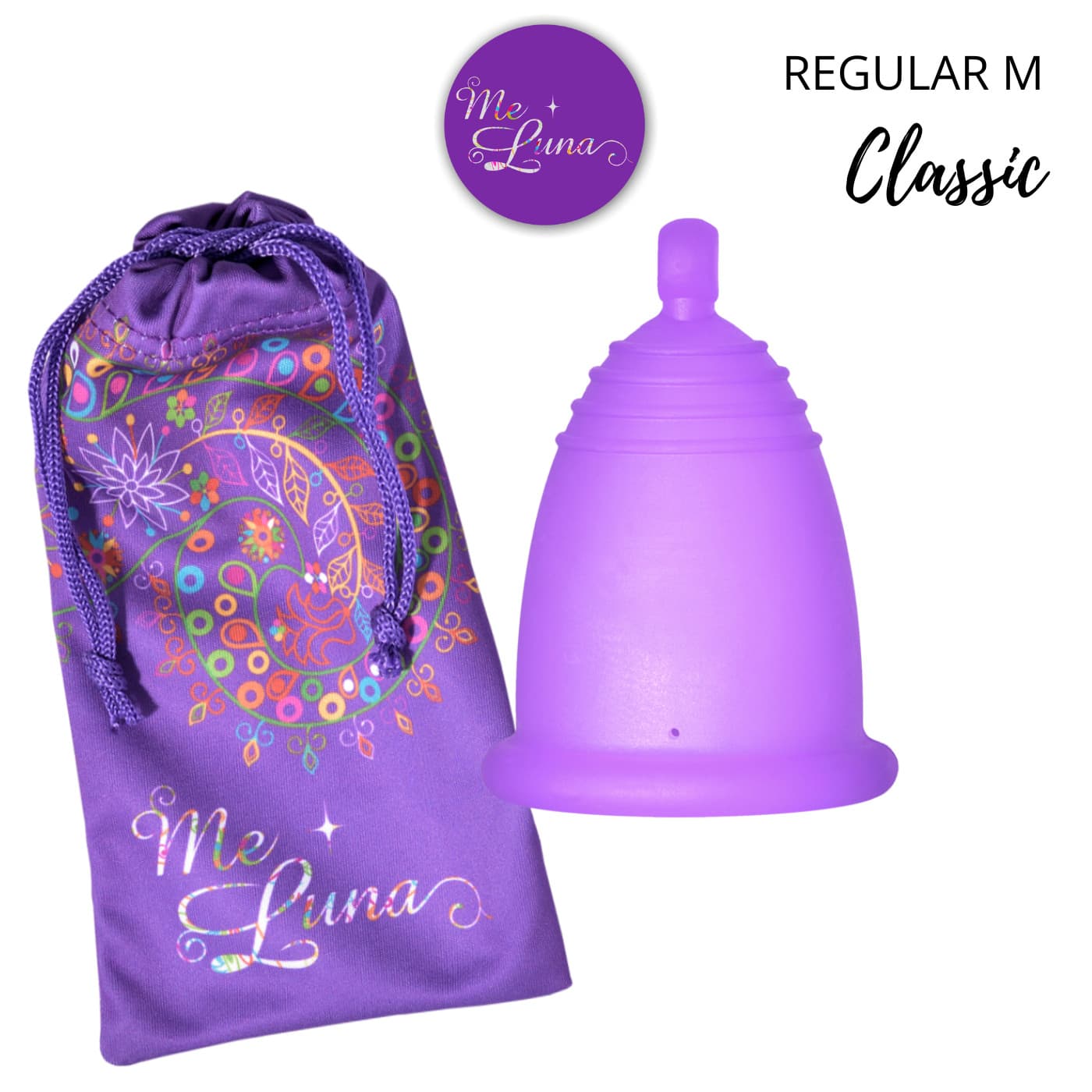 Menstruační kalíšek Me Luna Classic M s kuličkou fialová (MELU036) - náhled 3