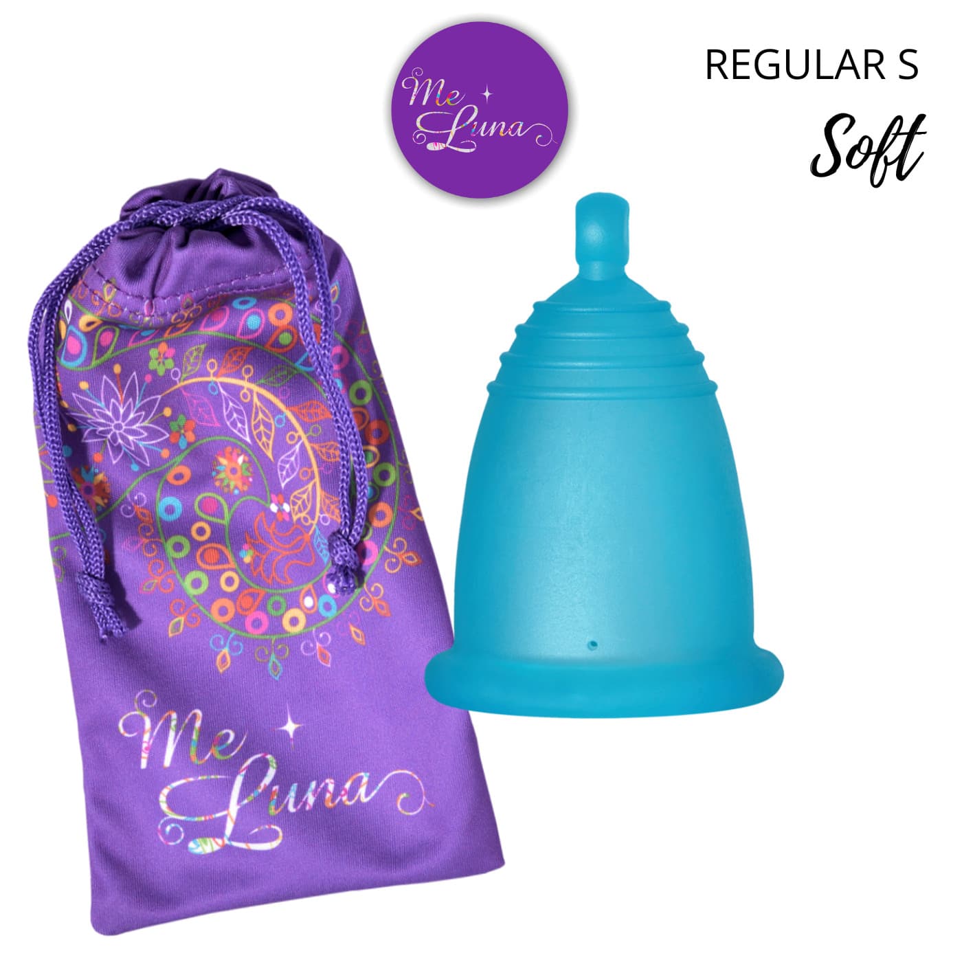 Menstruační kalíšek Me Luna Soft S s kuličkou tyrkysová (MELU050) - náhled 3