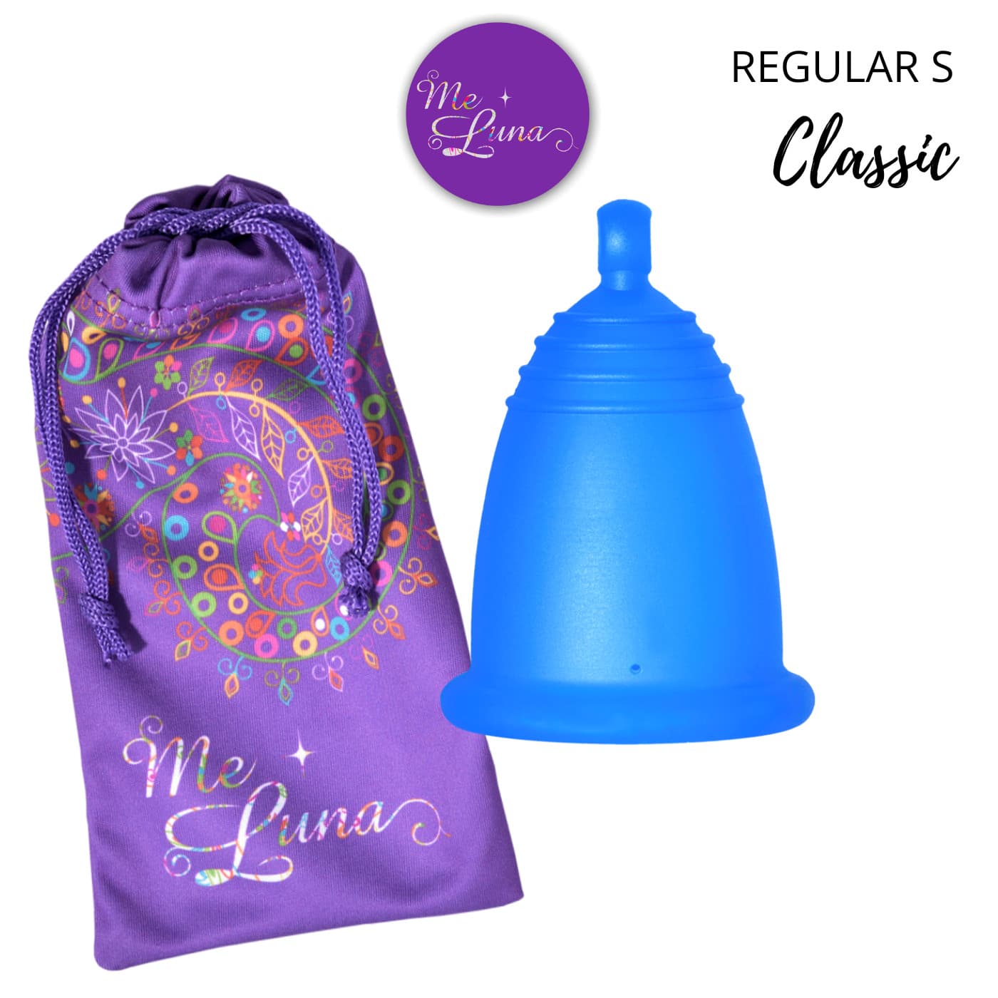 Menstruační kalíšek Me Luna Classic S s kuličkou modrá (MELU005) - náhled 3