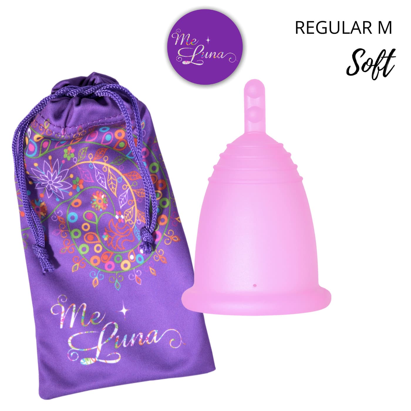 Menstruační kalíšek Me Luna Soft M se stopkou růžová (MELU019) - náhled 3