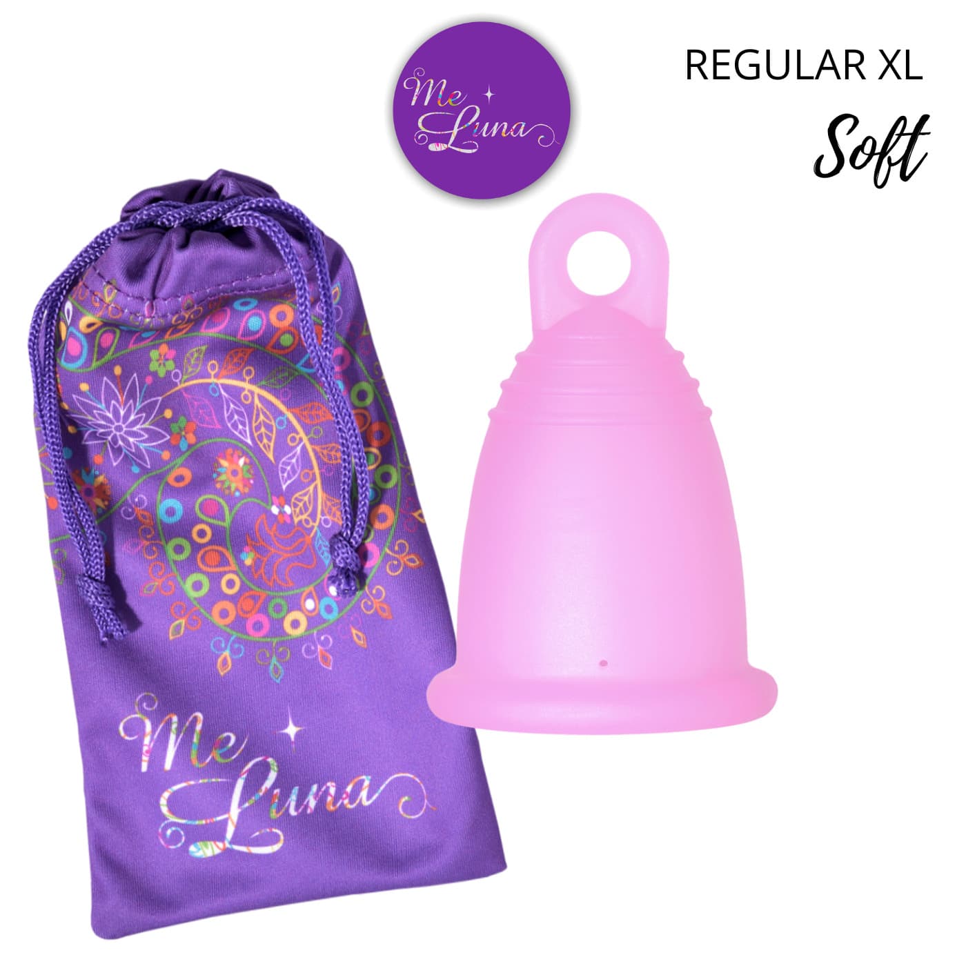 Menstruační kalíšek Me Luna Soft XL s očkem růžová (MELU011) - náhled 3