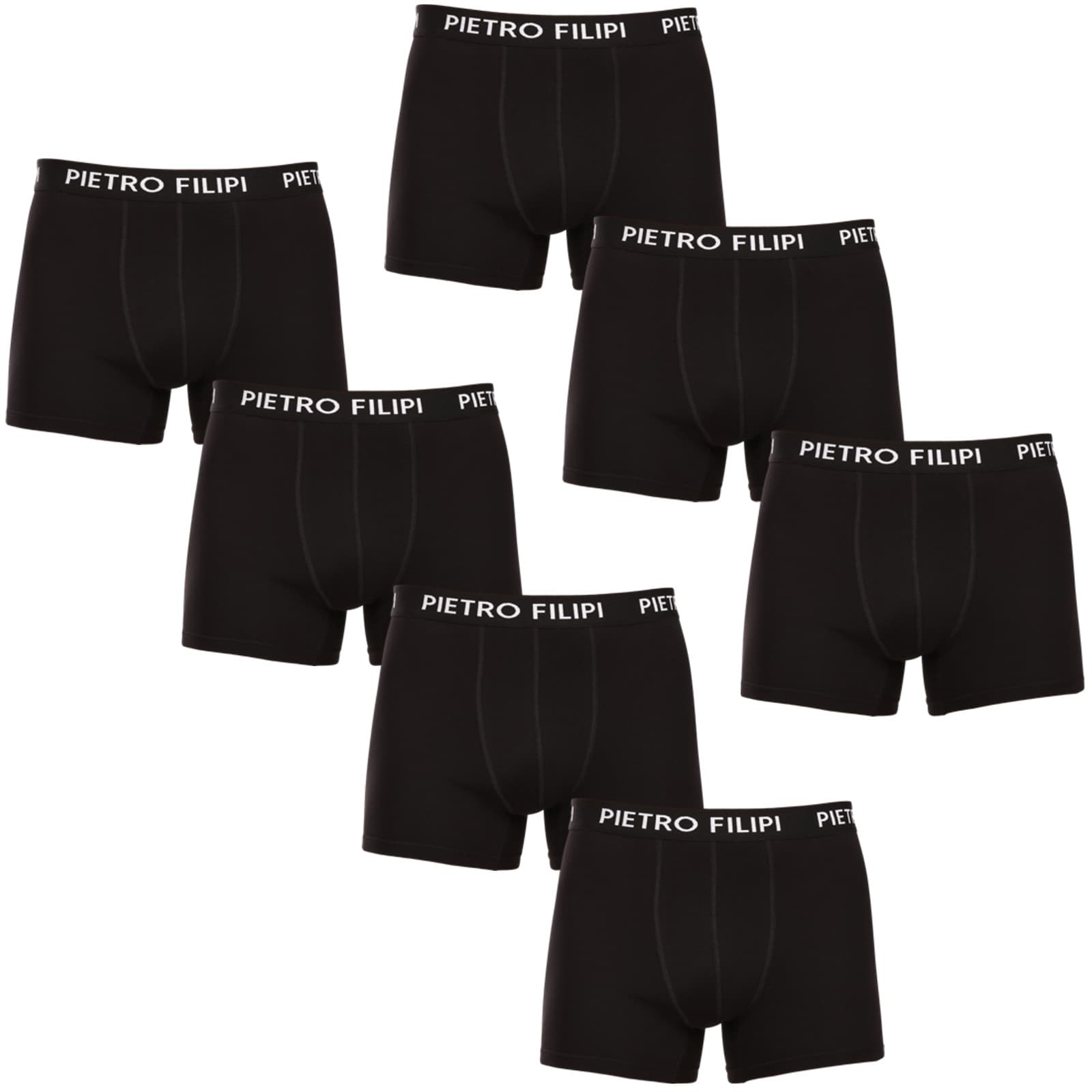 7PACK pánské boxerky Pietro Filipi černé (7PBC2)
