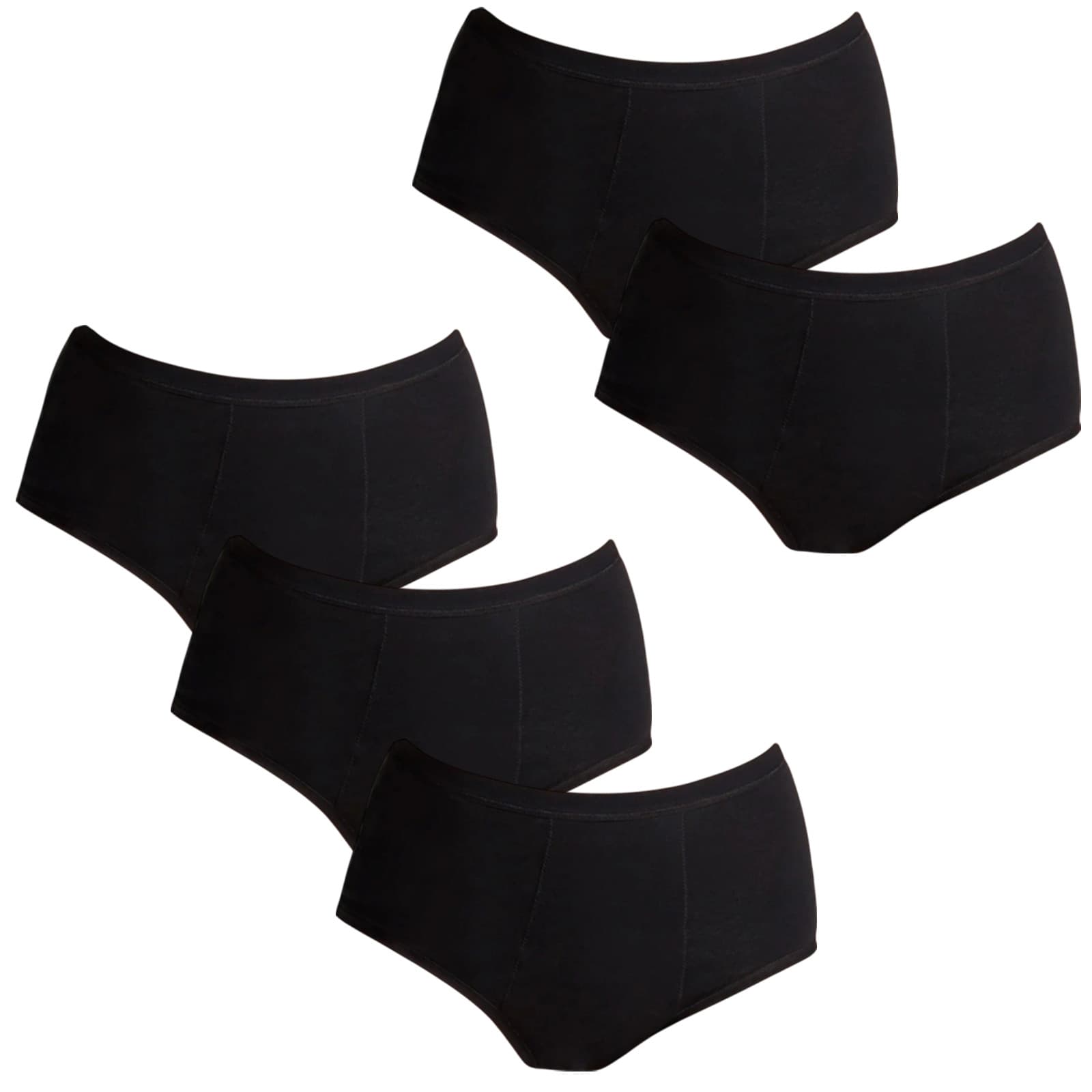 5PACK Menstruační kalhotky Love Luna Full černé (5-LLUWPBFB)