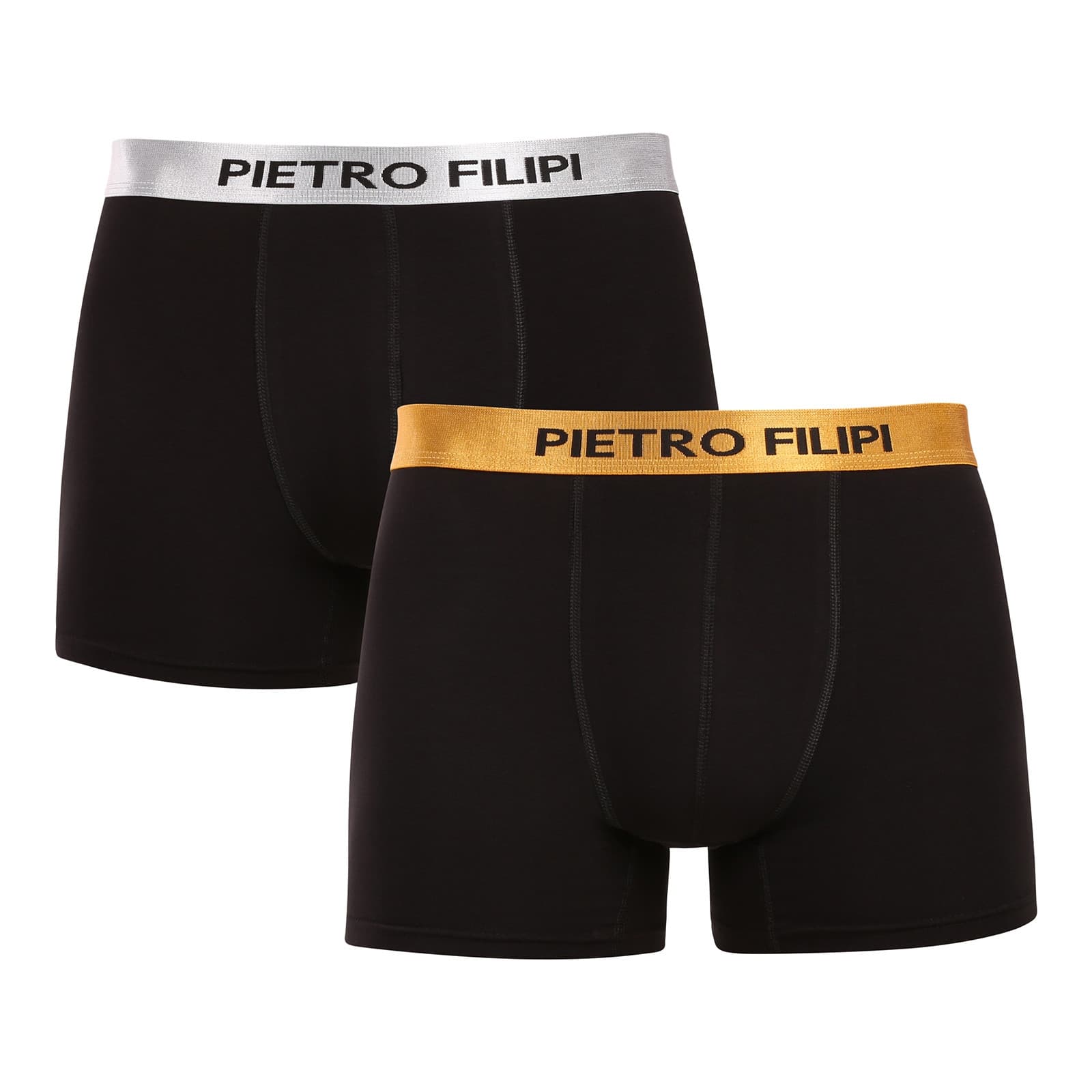 2PACK pánske boxerky Pietro Filipi čierné Metalic mix (2PBMS3)