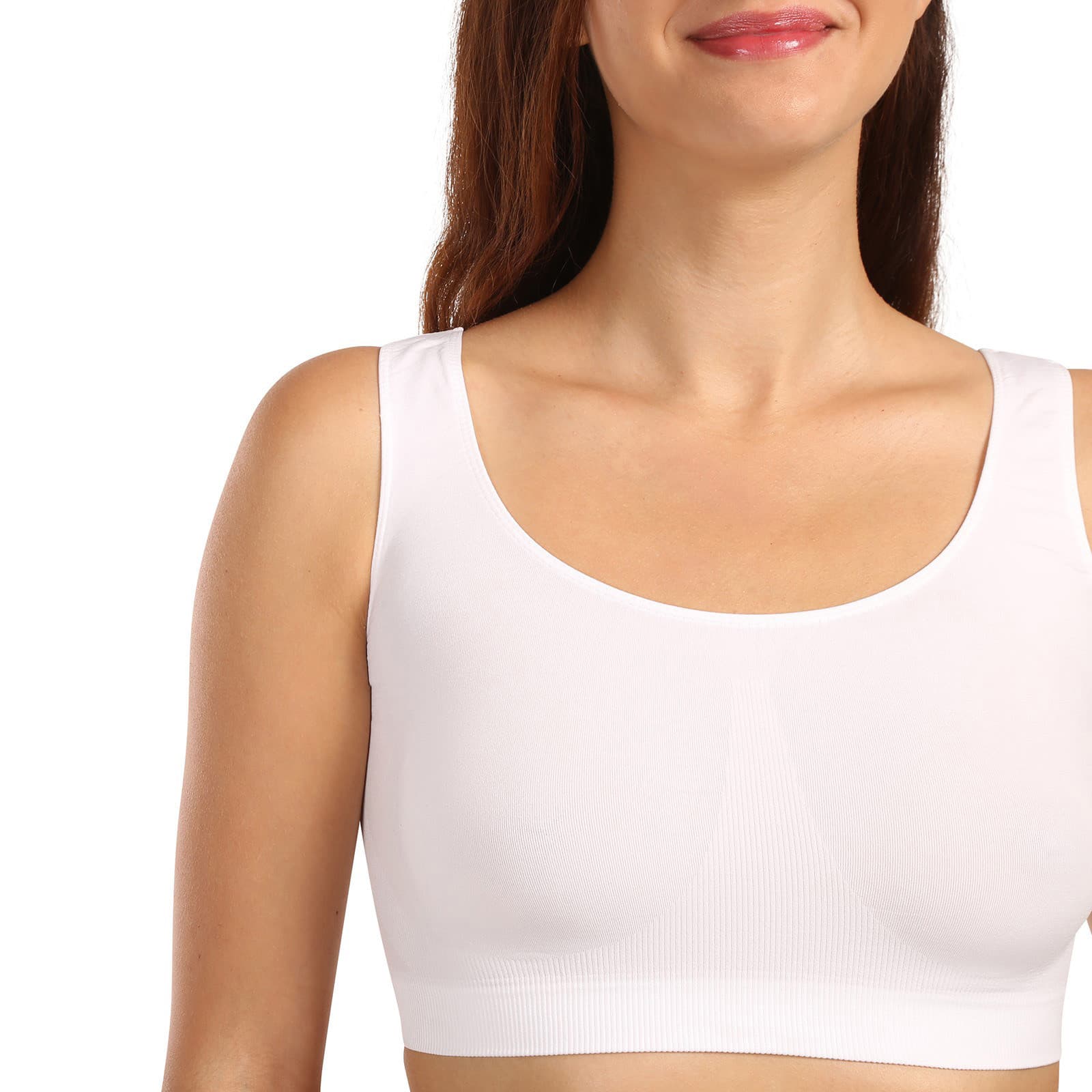 Dámská podprsenka Moravec bezešvá bílá (Sport top) L/XL - náhled 4