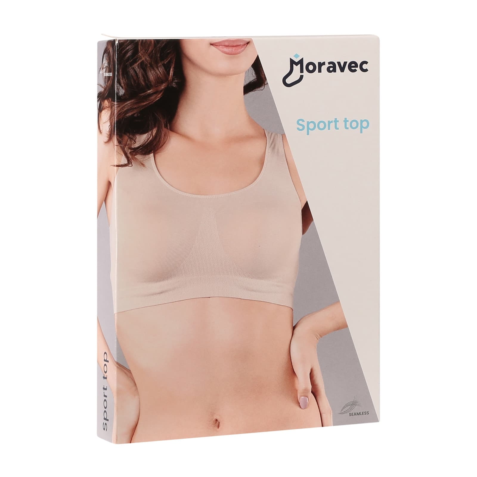 Dámská podprsenka Moravec bezešvá bílá (Sport top) L/XL - náhled 5