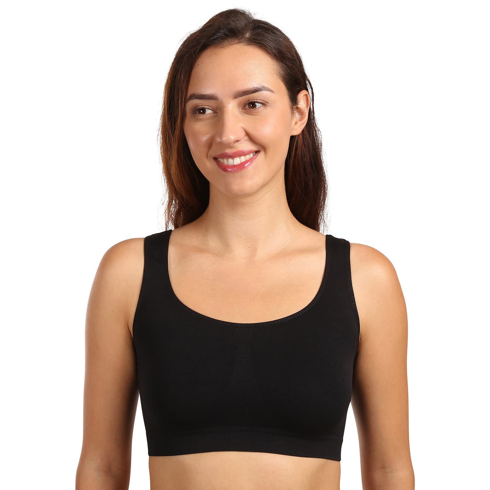 Dámská podprsenka Moravec bezešvá černá (Sport top)