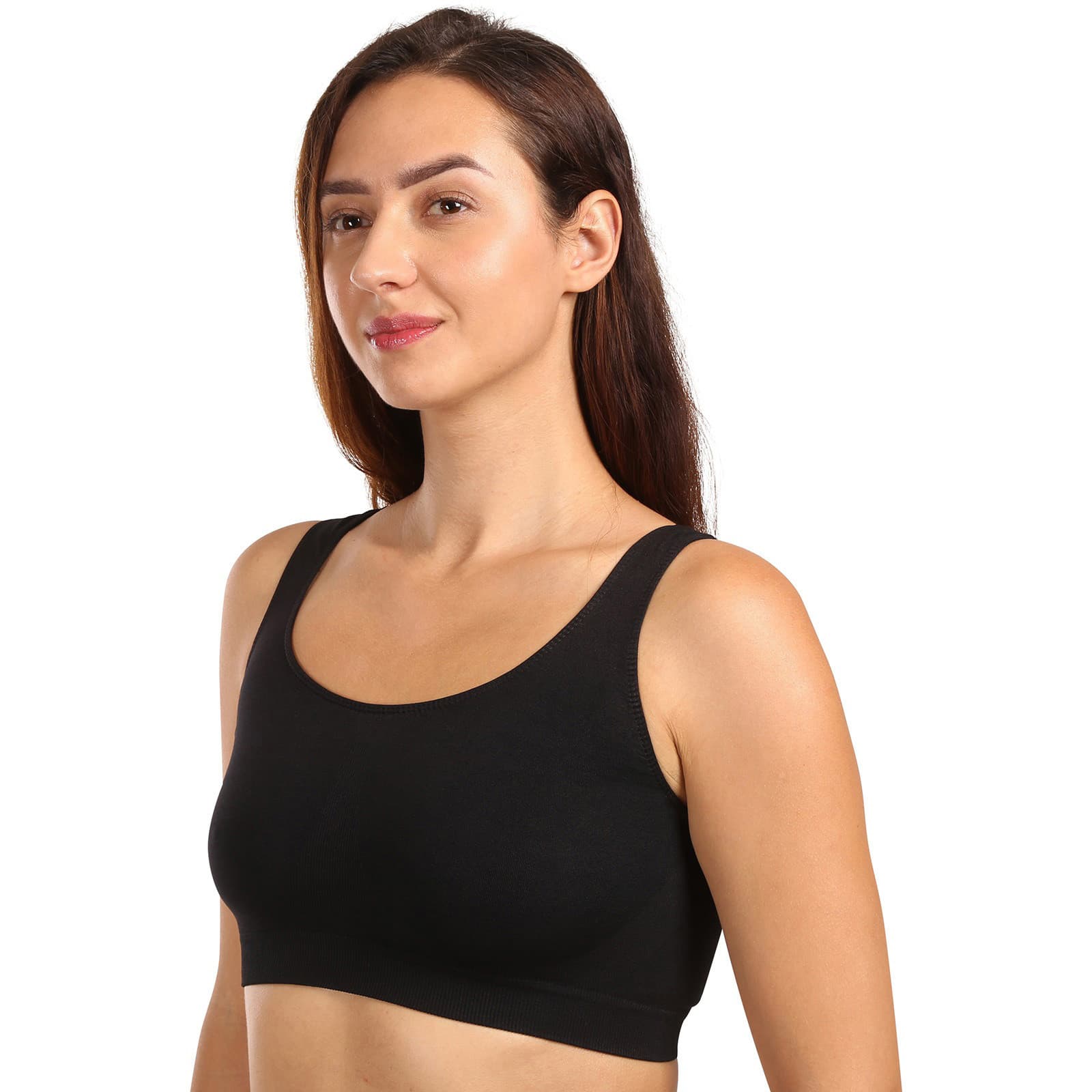 Dámská podprsenka Moravec bezešvá černá (Sport top) L/XL - náhled 2