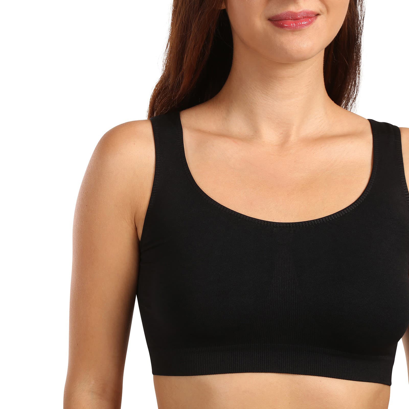 Dámská podprsenka Moravec bezešvá černá (Sport top) L/XL - náhled 4