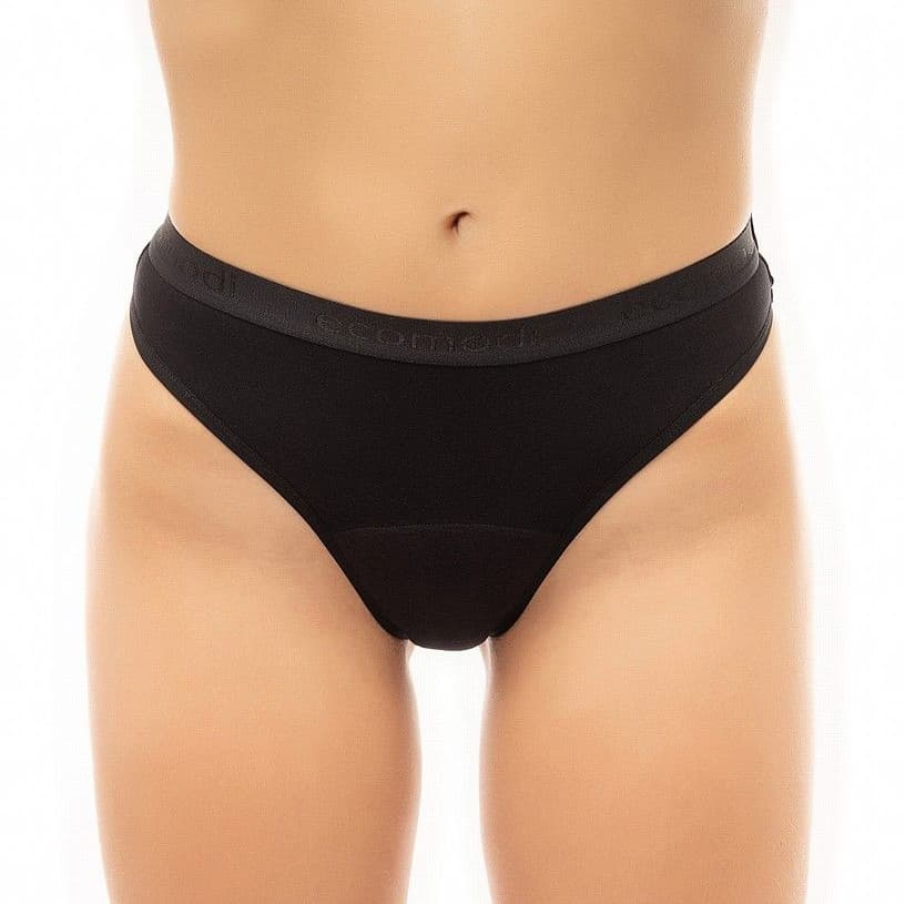 Menstruační tanga Ecomodi černé (T2B1X)