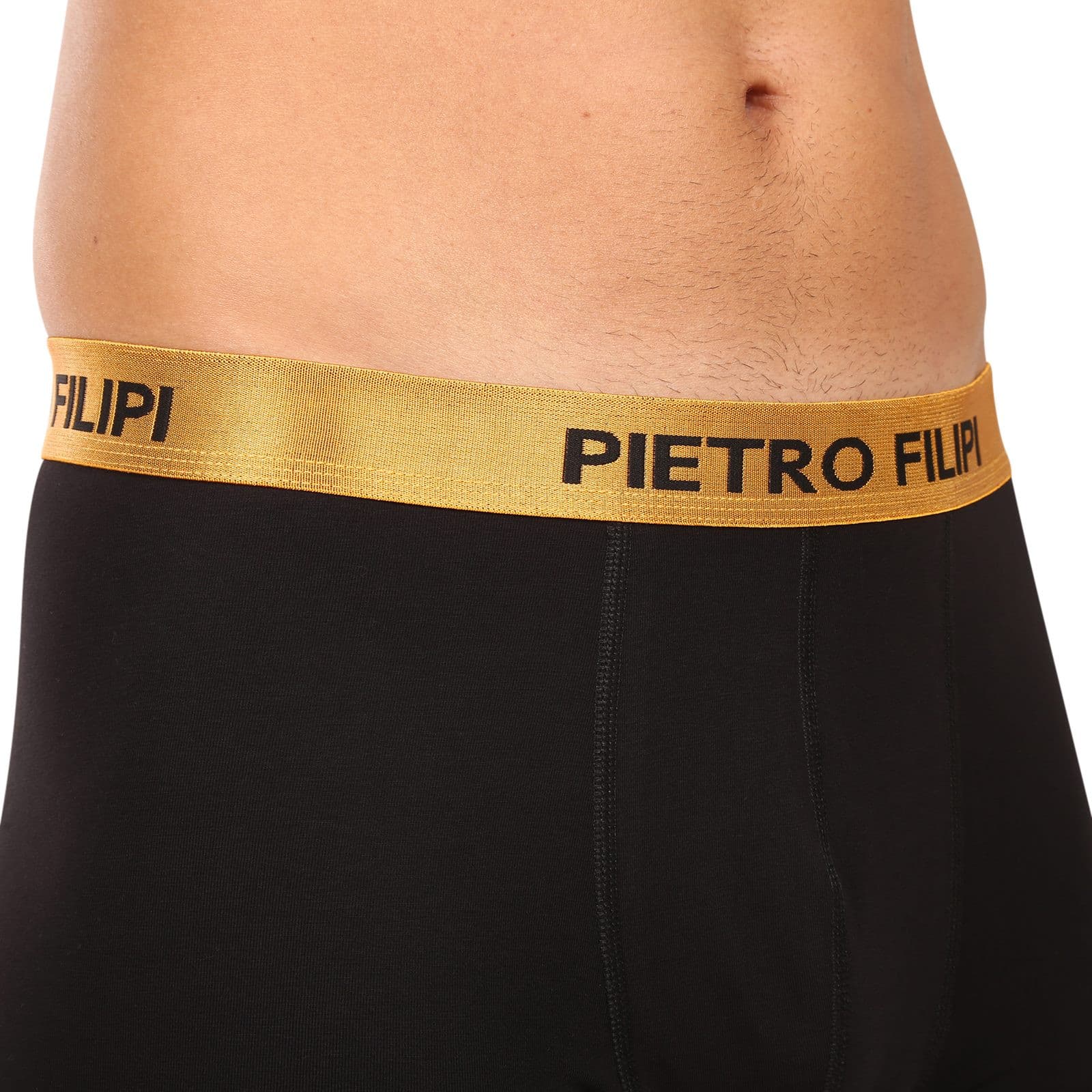 2PACK pánské boxerky Pietro Filipi černé Metalic gold (2PBMS1) 3XL - náhled 5