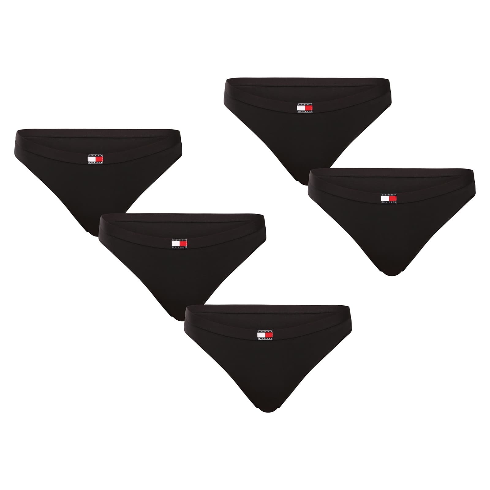 5PACK dámská tanga Tommy Hilfiger černá (UW0UW05642 0W3)