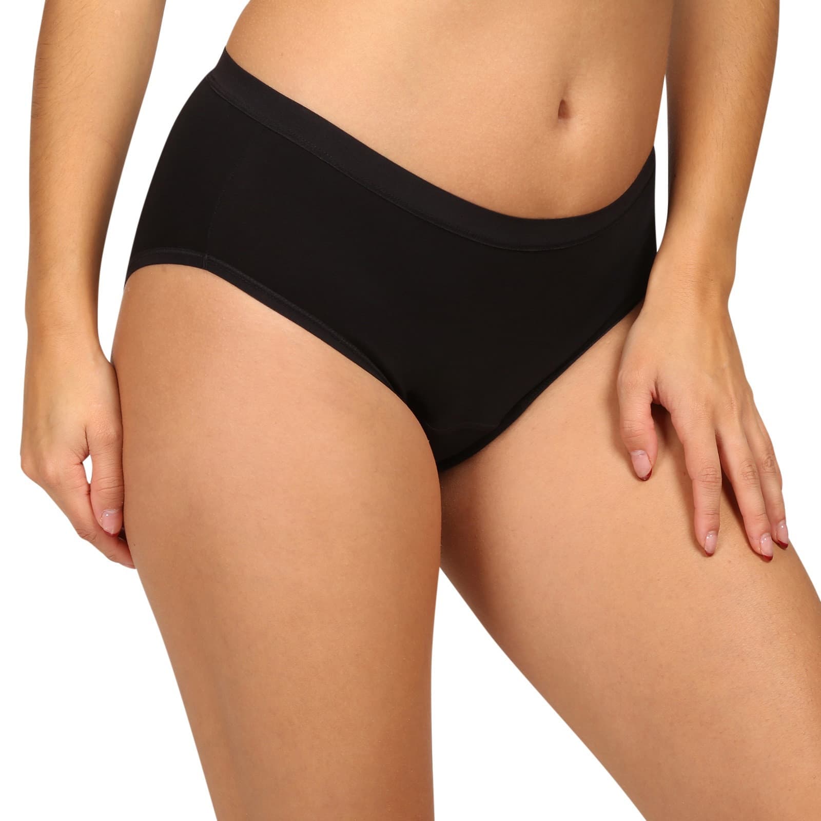 Menstruační kalhotky Love Luna černé Cotton Midi Brief (LLUWCPMI)