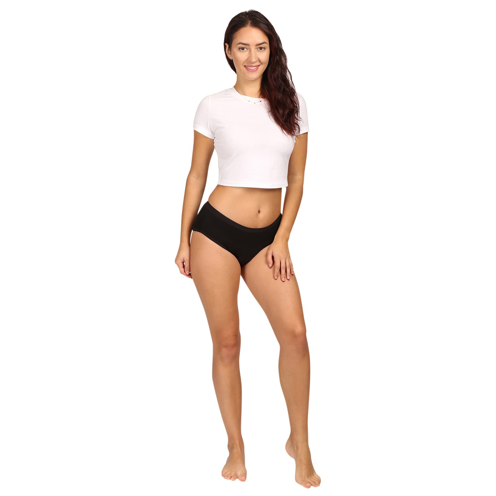 Menstruační kalhotky Love Luna černé Cotton Midi Brief (LLUWCPMI) 3XL - náhled 3