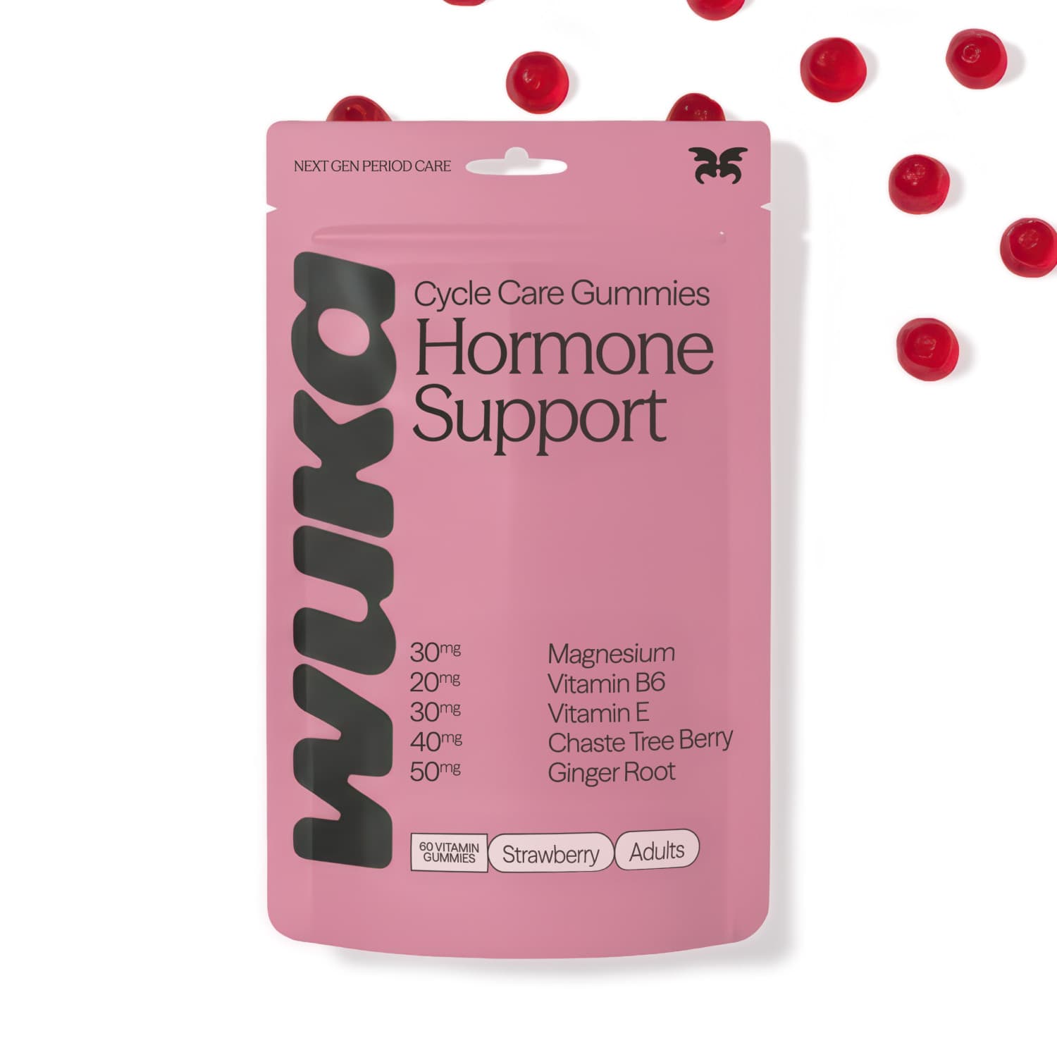 Cyklické gumové vitamíny Wuka PMS Hormone Support