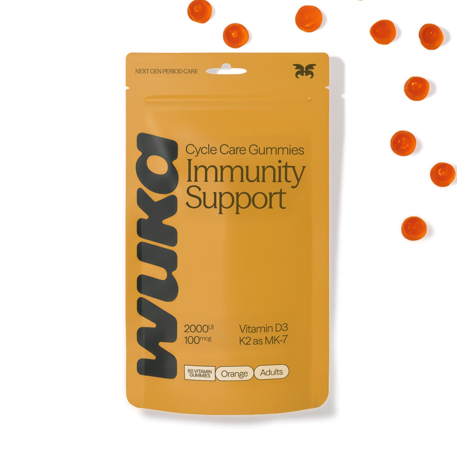 Cyklické gumové vitamíny Wuka Imunity Support D3 K2