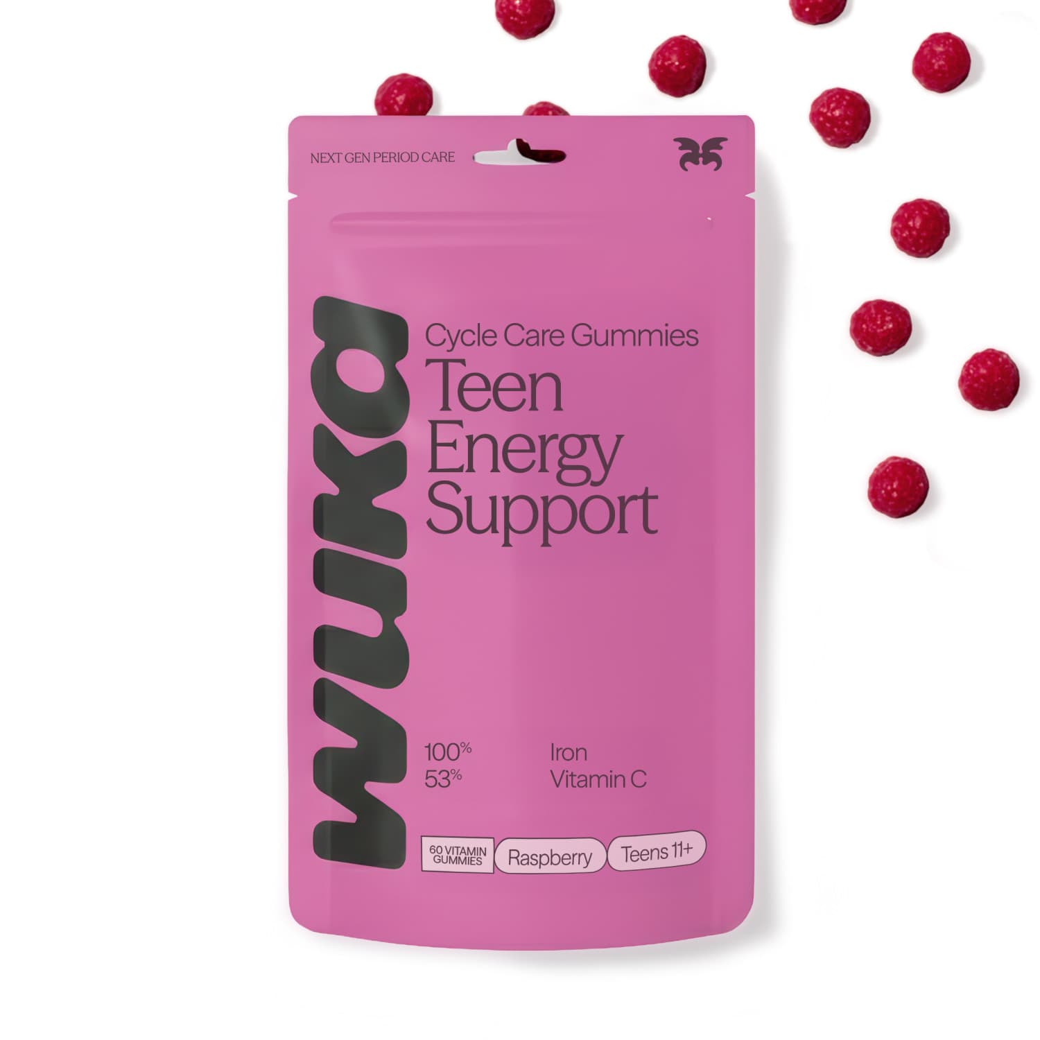 Cyklické gumové vitamíny Wuka Teen Iron Energy Support