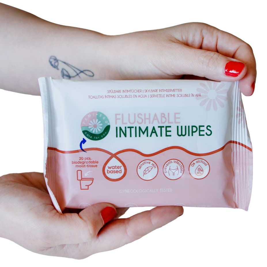 Intimní ubrousky Femi.EKo Intime Wipes rozpustné 20ks (INT-WIPES) - náhled 2