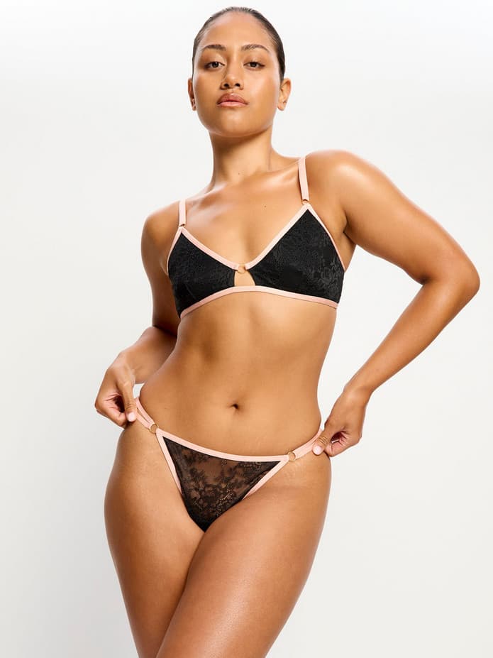 Menstruační tanga Modibodi Bliss Thong Light Jet Black (MTMBTLJB) L - náhled 2