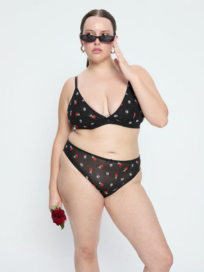 Podprsenka Modibodi Intimates V Day Bralette Black Rose (PMIVDBBR) L - náhled 5