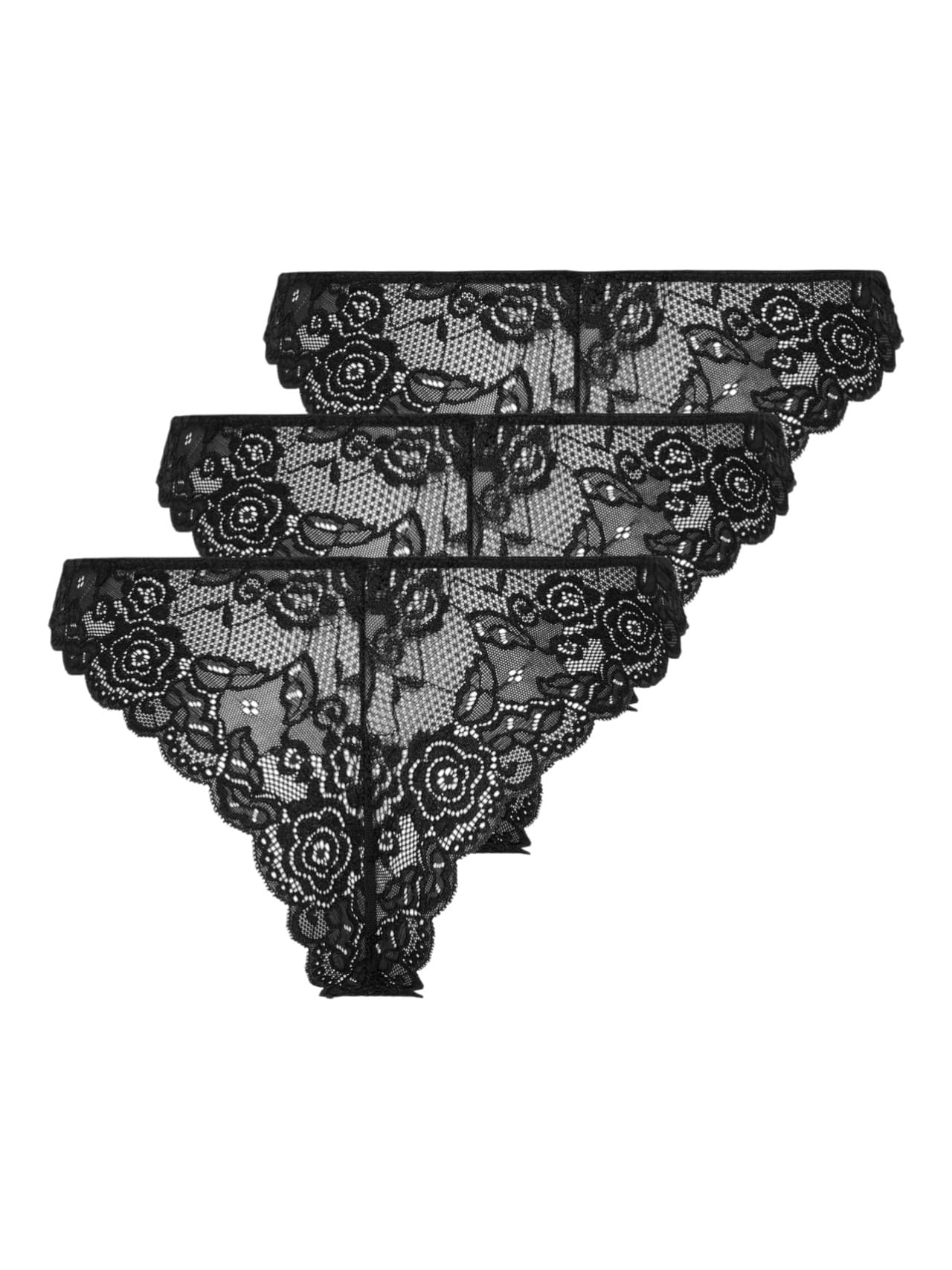 3PACK dámské kalhotky brazilky ONLY černé (15348960-Black) L - náhled 4