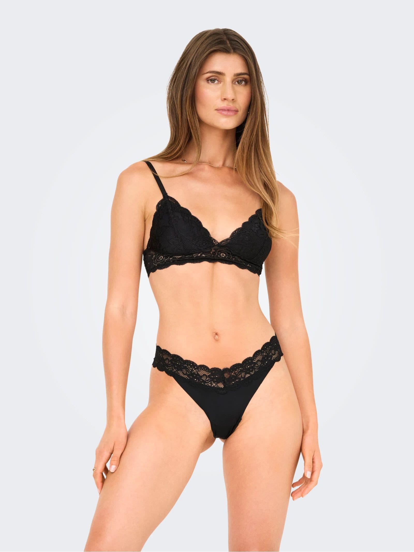 3PACK dámská tanga ONLY černá (15340169-Black) L - náhled 4