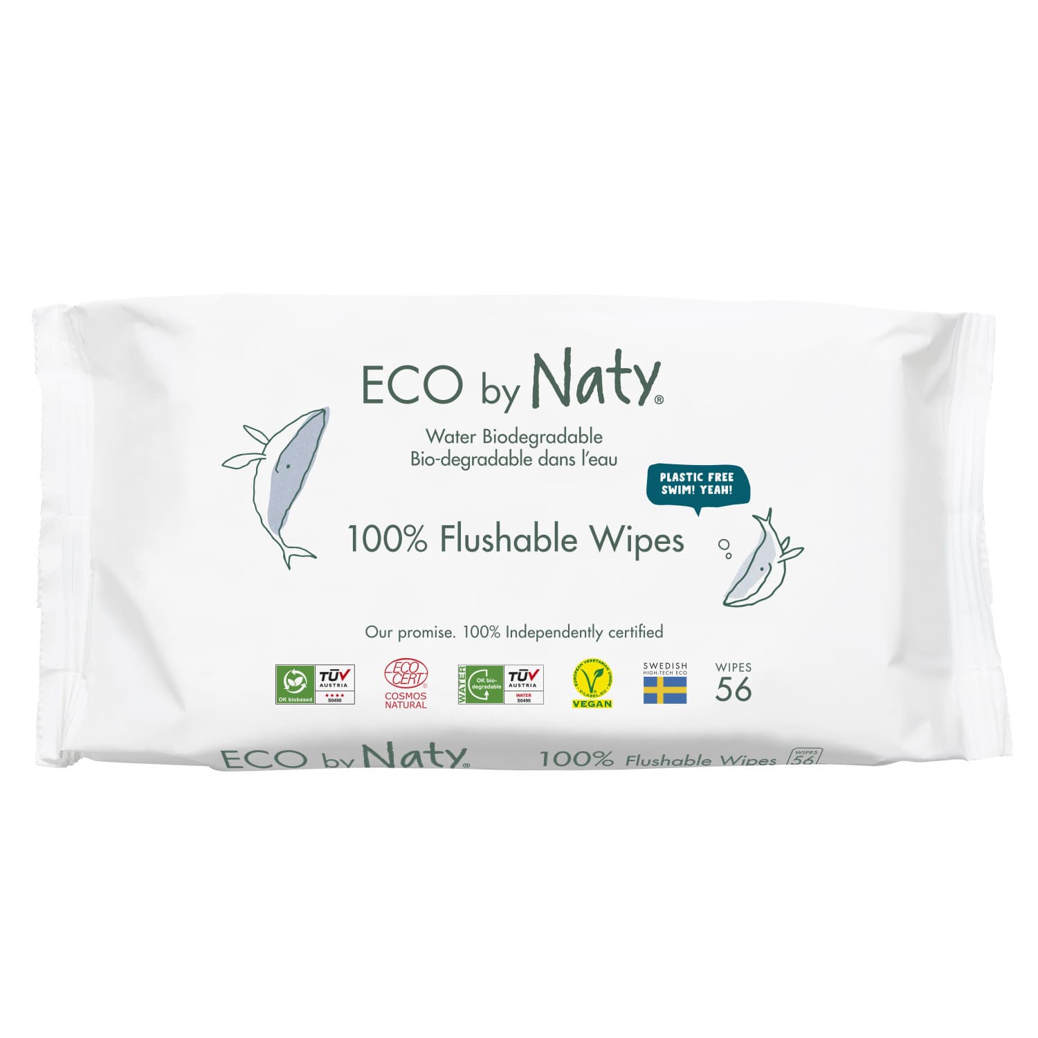 Vlhčené ubrousky ECO by Naty bez vůně 56 ks (BB-462)