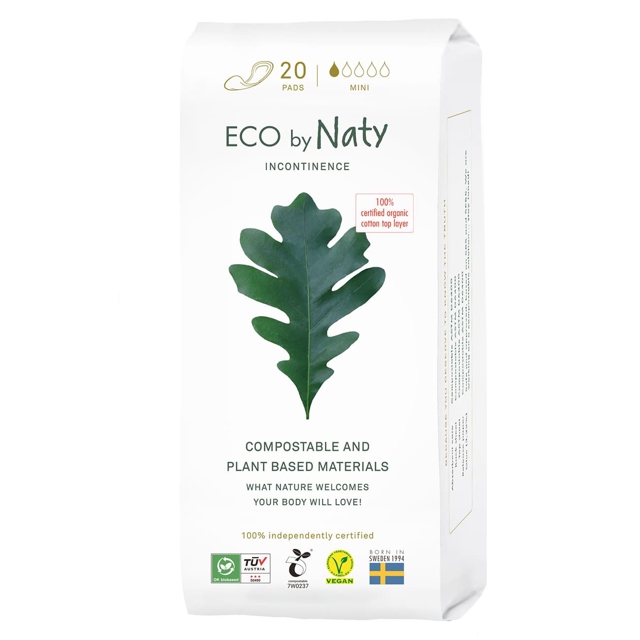 Dámské inkontinenční vložky ECO by Naty mini 20 ks (BB-265)