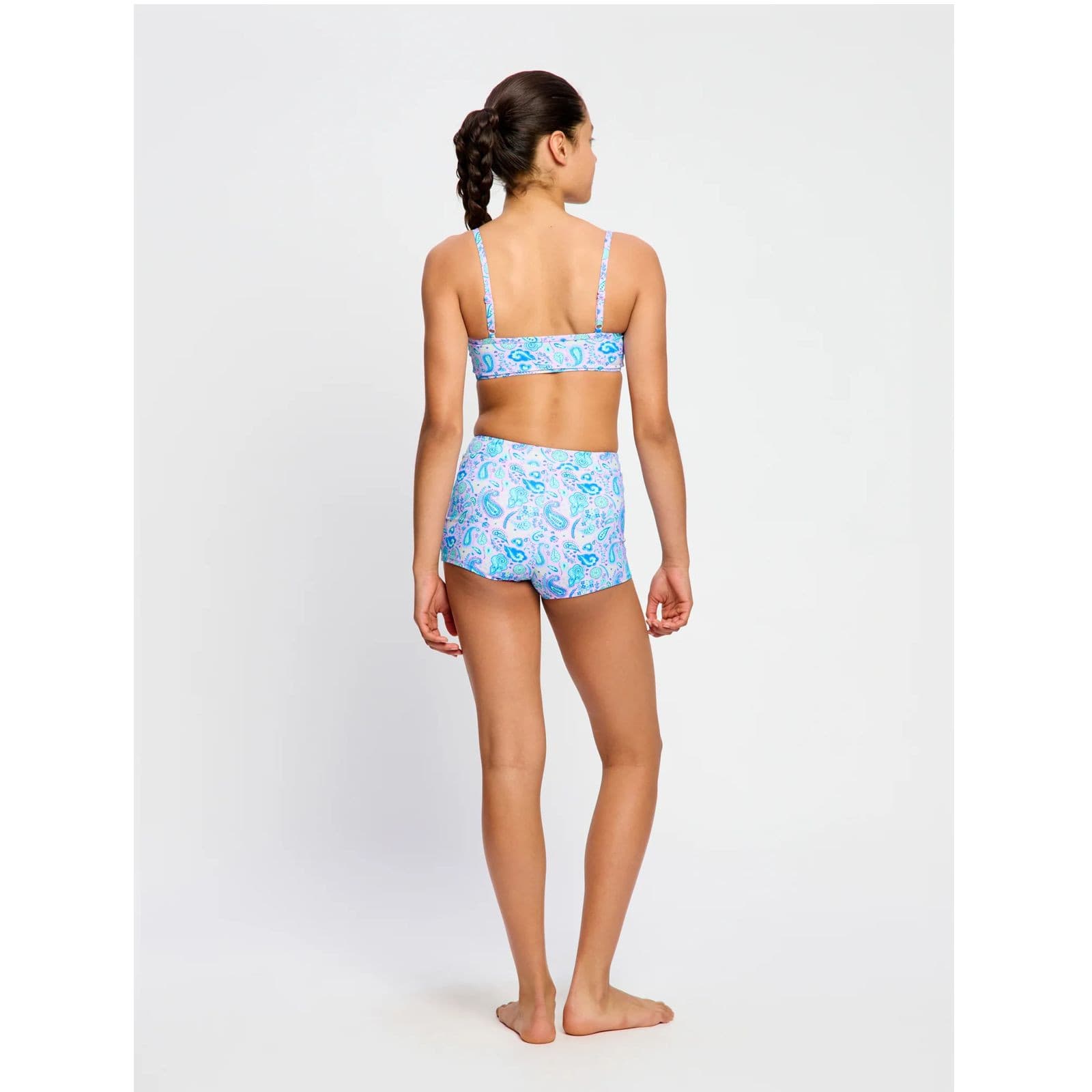 Dívčí plavky Modibodi crop top Paisley Pink horní díl (SWCRHIPLPT) 10-12 let - náhled 2