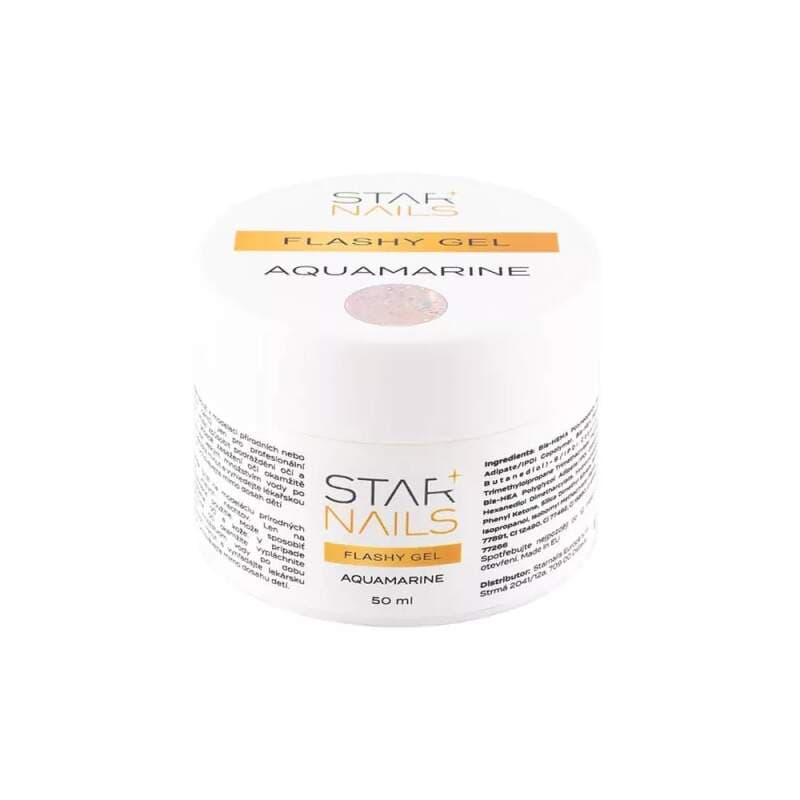 Starnails UV/LED Gel Flashy Aquamarine, 50ml – efektový stavební gel