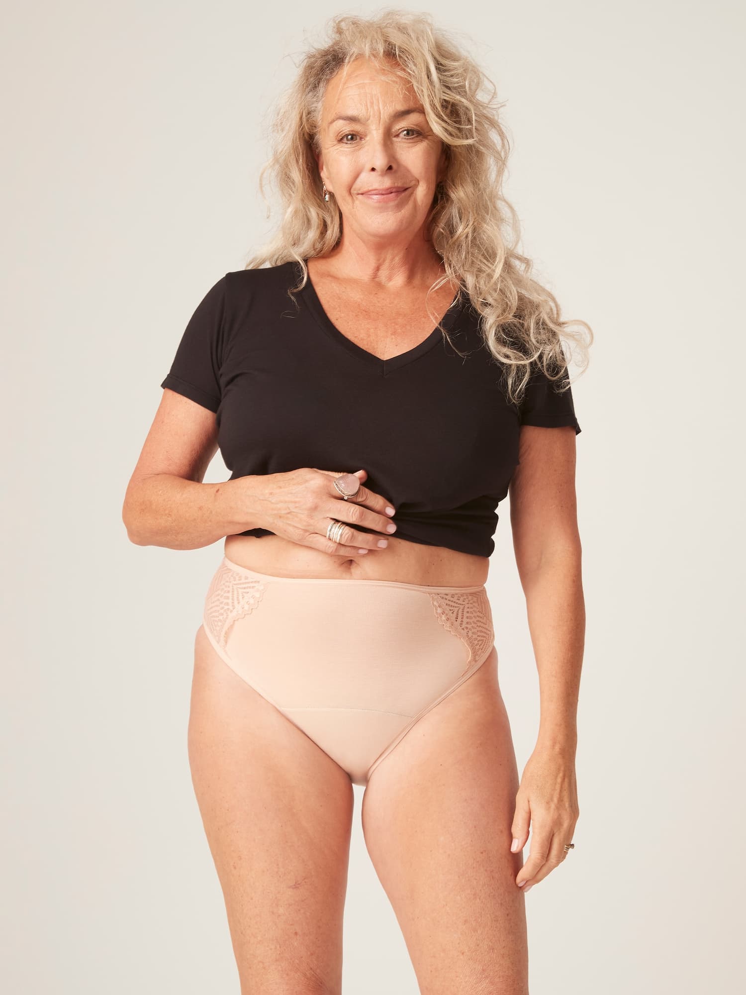 Menstruační kalhotky Modibodi Sensual French Cut Moderate-Heavy Beige (MODI4030B)