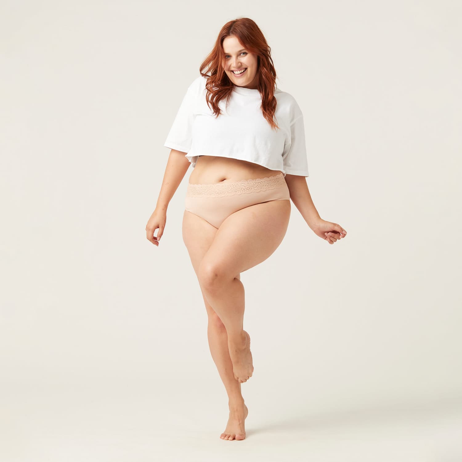 Menstruační kalhotky Modibodi Sensual Hi-Waist Bikini Light-Moderate Beige (MODI4035B) 3XL - náhled 5