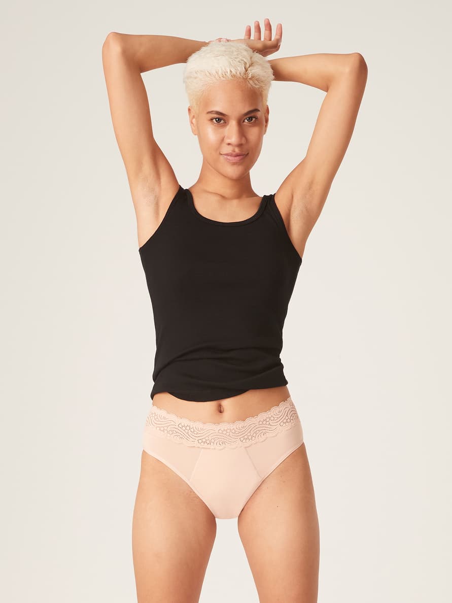 Menstruační kalhotky Modibodi Sensual Hi-Waist Bikini Maxi Beige (MODI4042B) 3XL