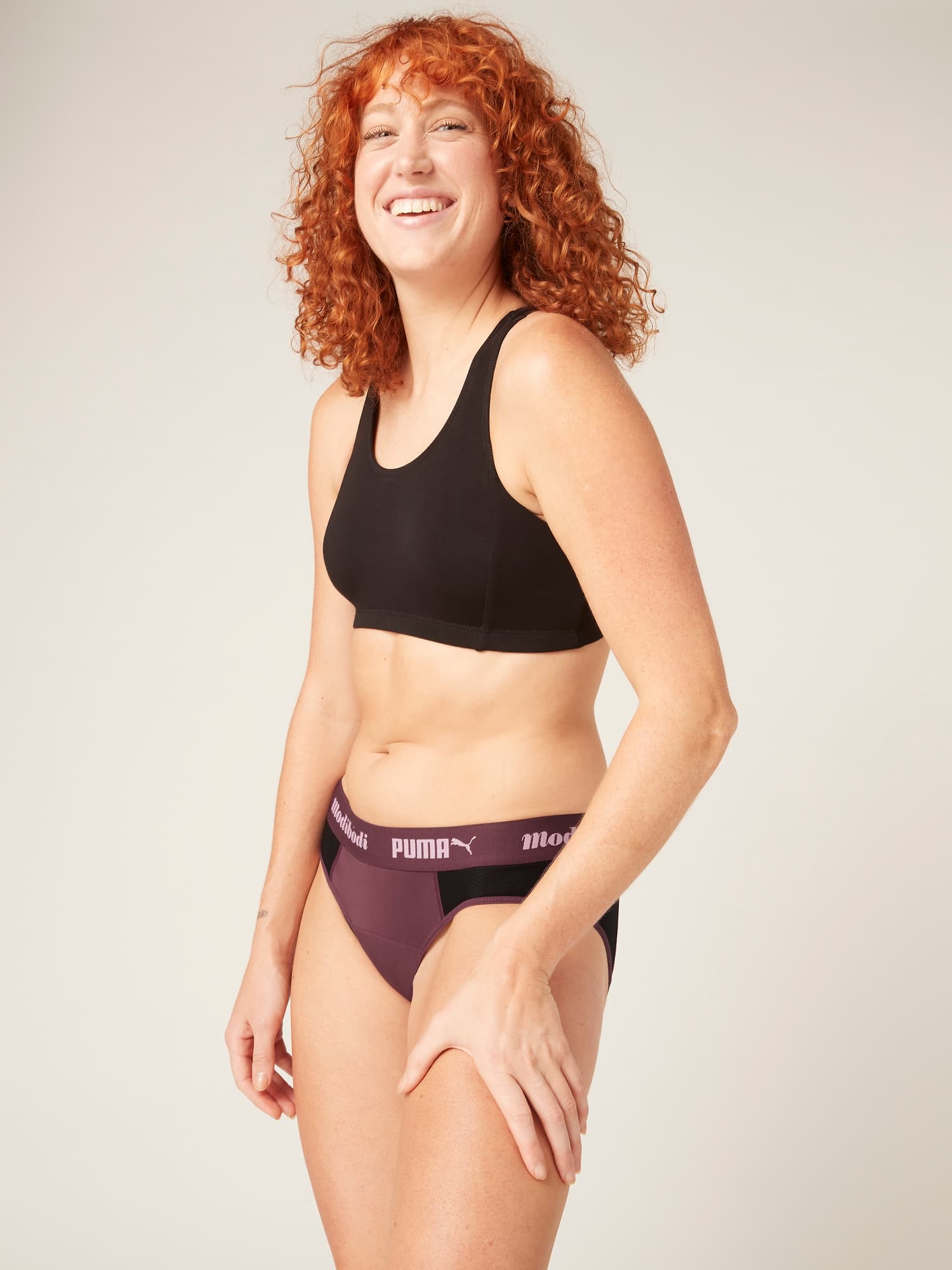 Menstruační kalhotky PUMA & Modibodi Active Brief Moderate-Heavy Grape (MODI4096)