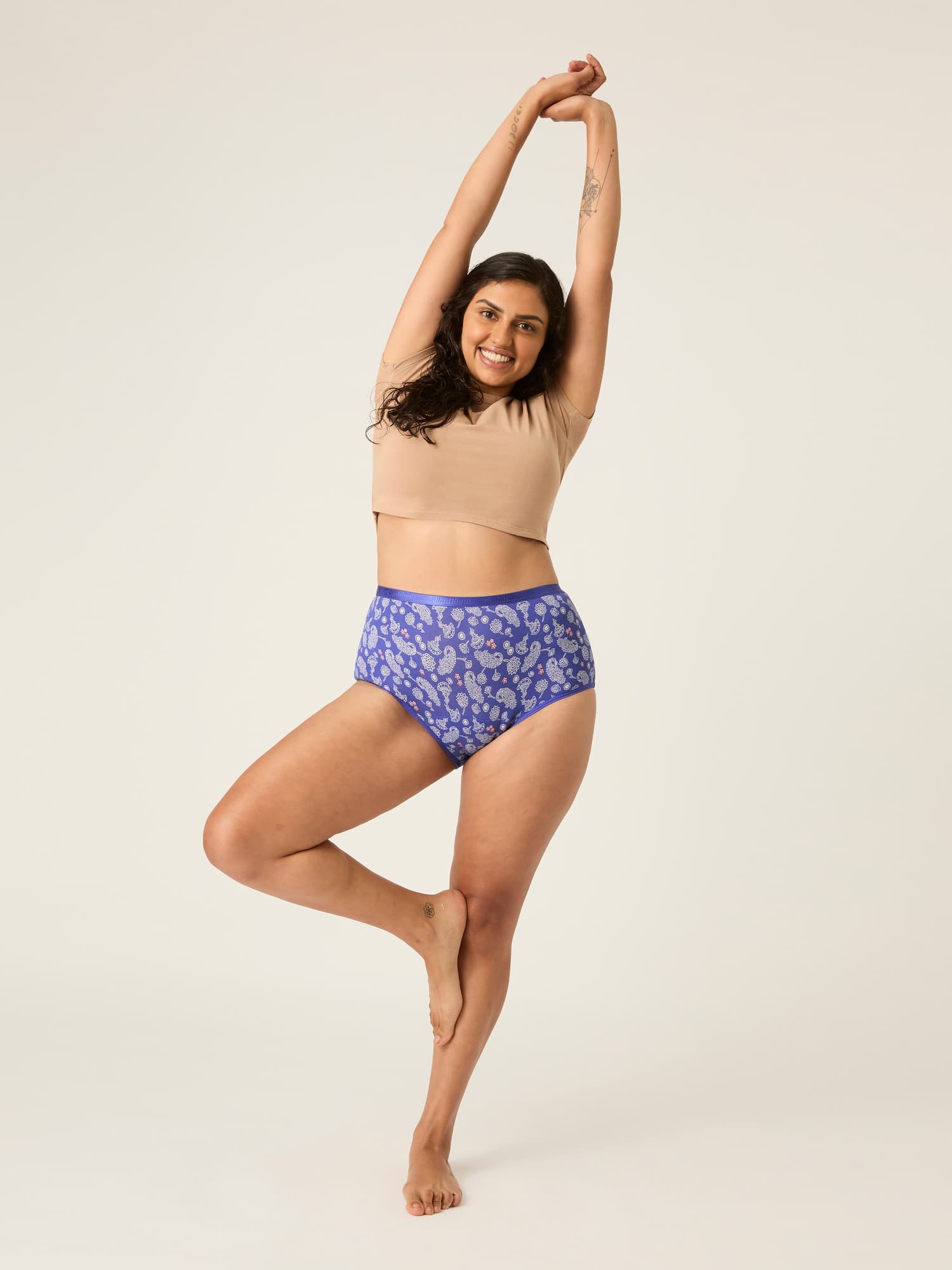 Menstruační kalhotky Modibodi Classic Full Brief Moderate-Heavy Boho Love (MODI4018BL) 3XL - náhled 5
