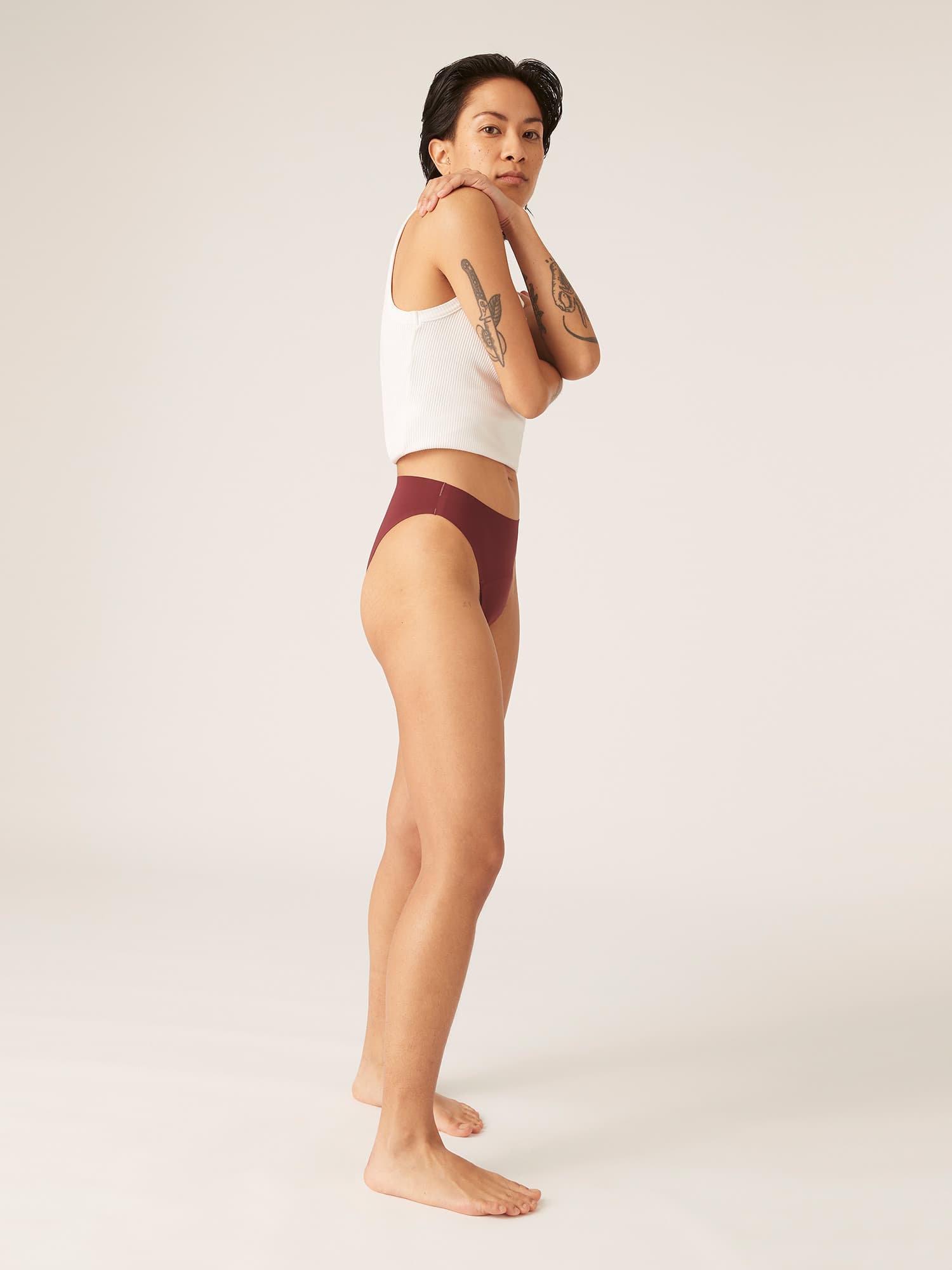 Menstruační kalhotky Modibodi Seamfree Hi-Leg Cheeky Moderate-Heavy Merlot Red (MODI4079MR) 3XL - náhled 2