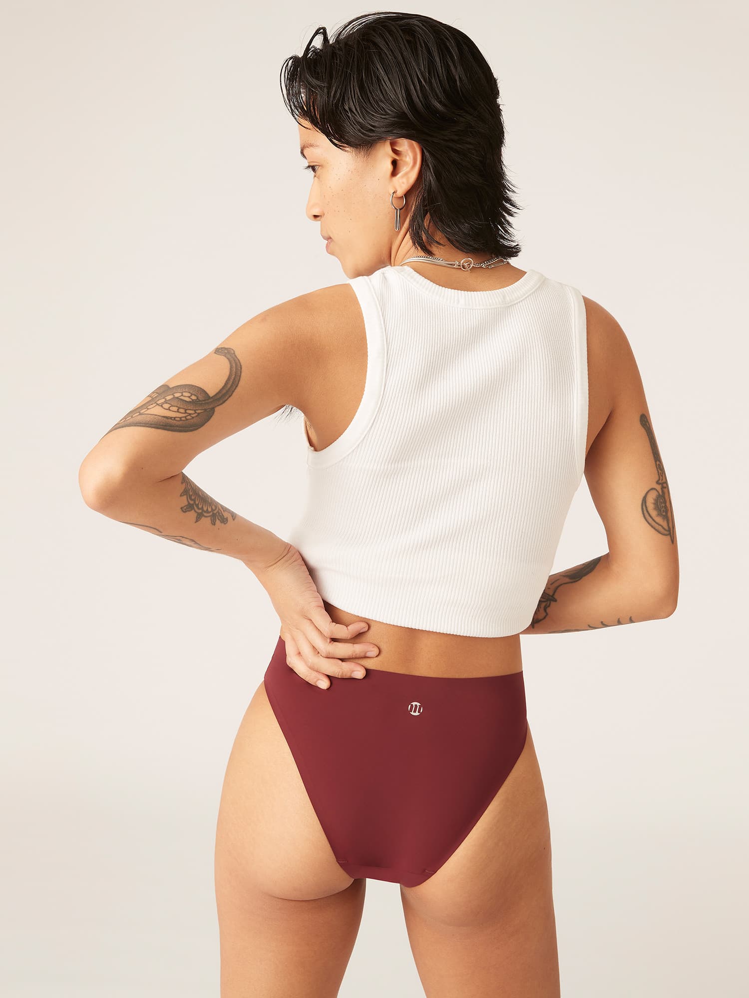 Menstruační kalhotky Modibodi Seamfree Hi-Leg Cheeky Moderate-Heavy Merlot Red (MODI4079MR) 3XL - náhled 3