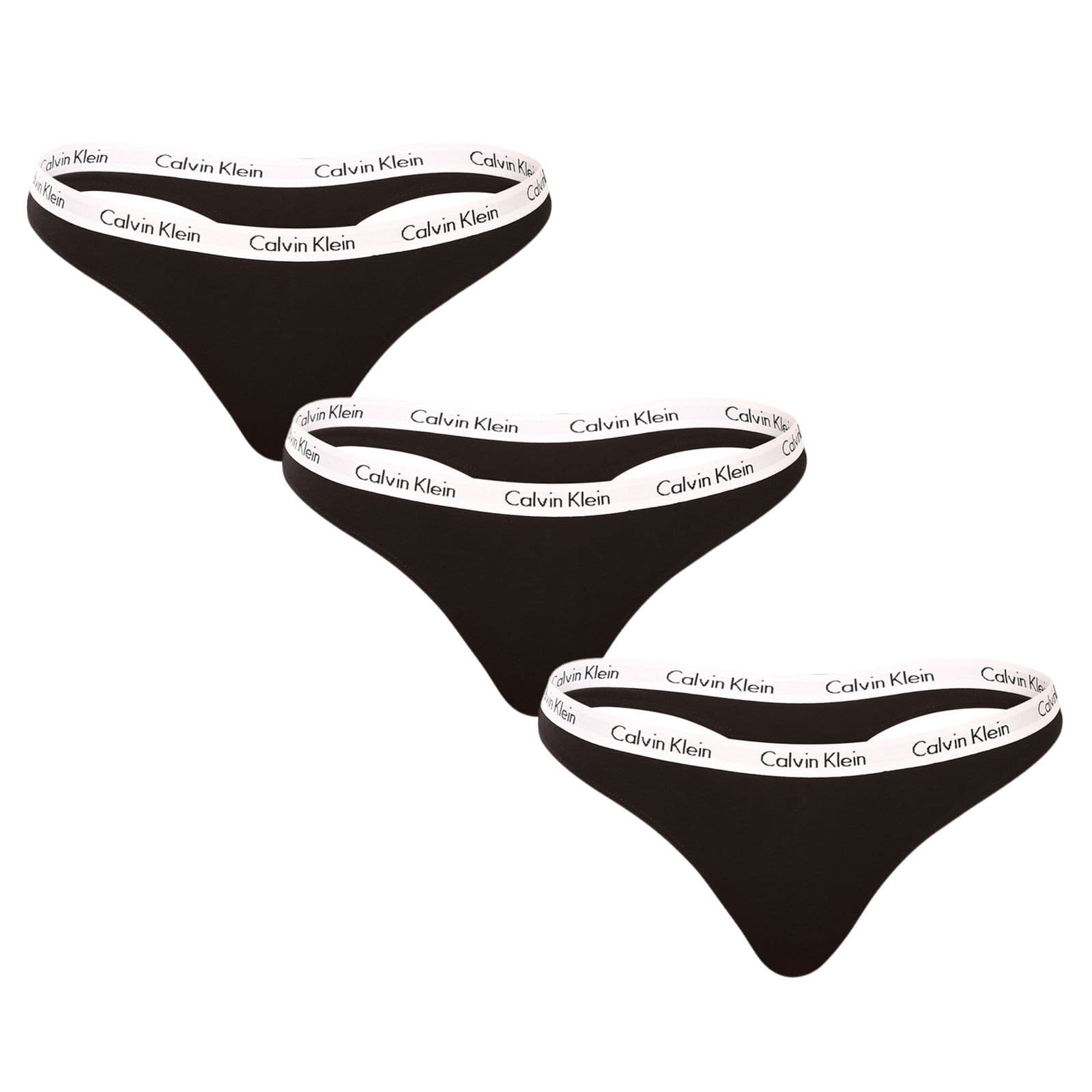 3PACK dámská tanga Calvin Klein černá (QD3587E-001)