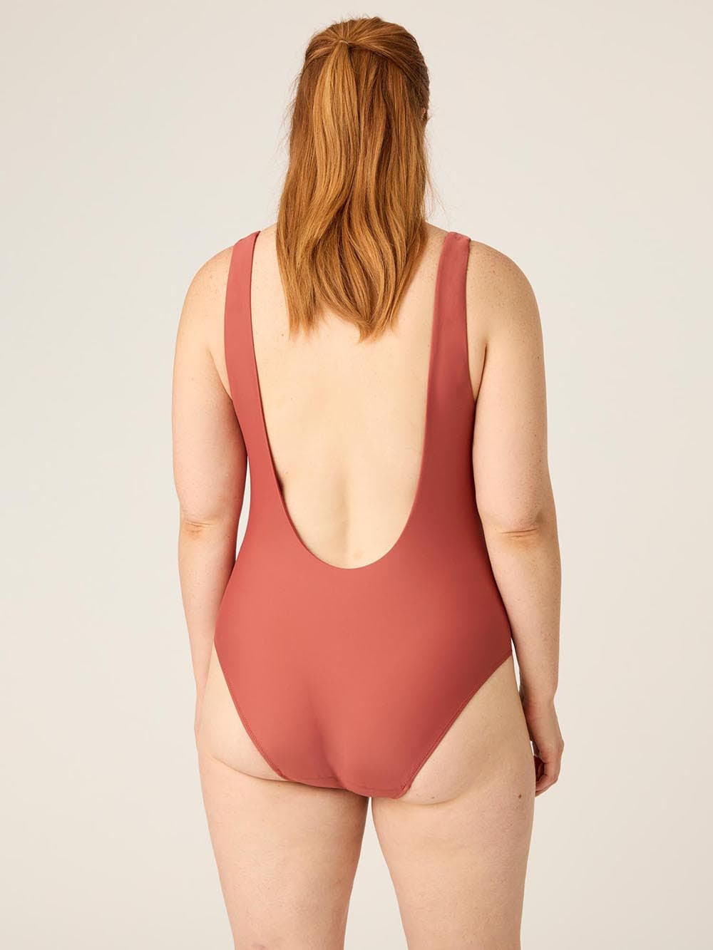 Menstruační plavky Modibodi High V Neck One Piece Sahara Red (MODI4370SR) L - náhled 3